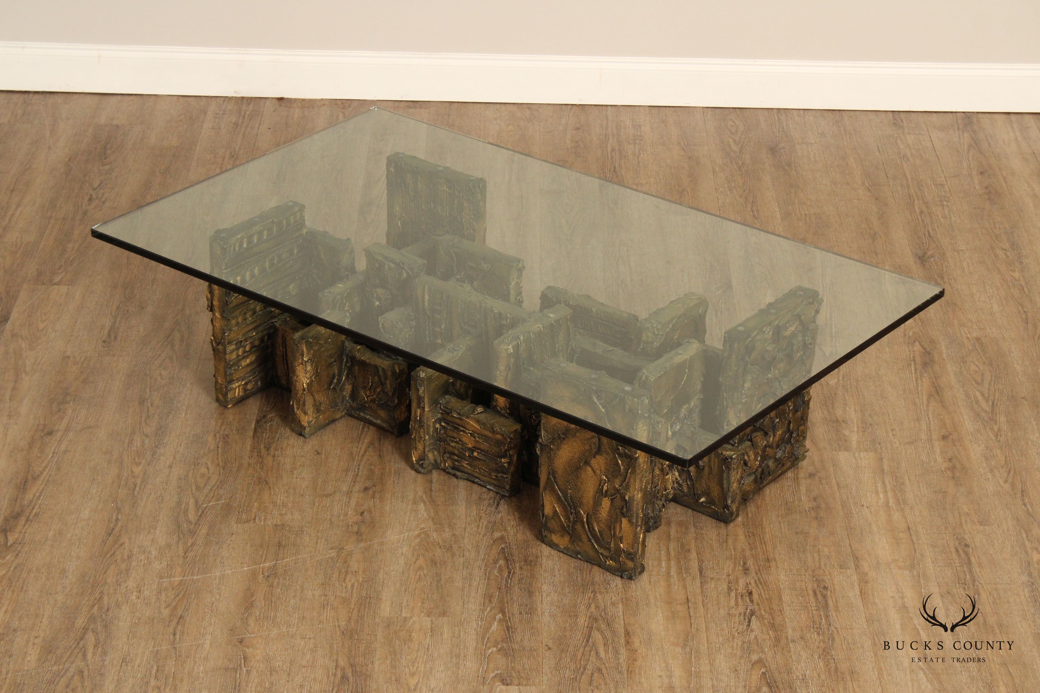 Paul Evans Brutalist Style 'PE 131' Bronzed Coffee Table