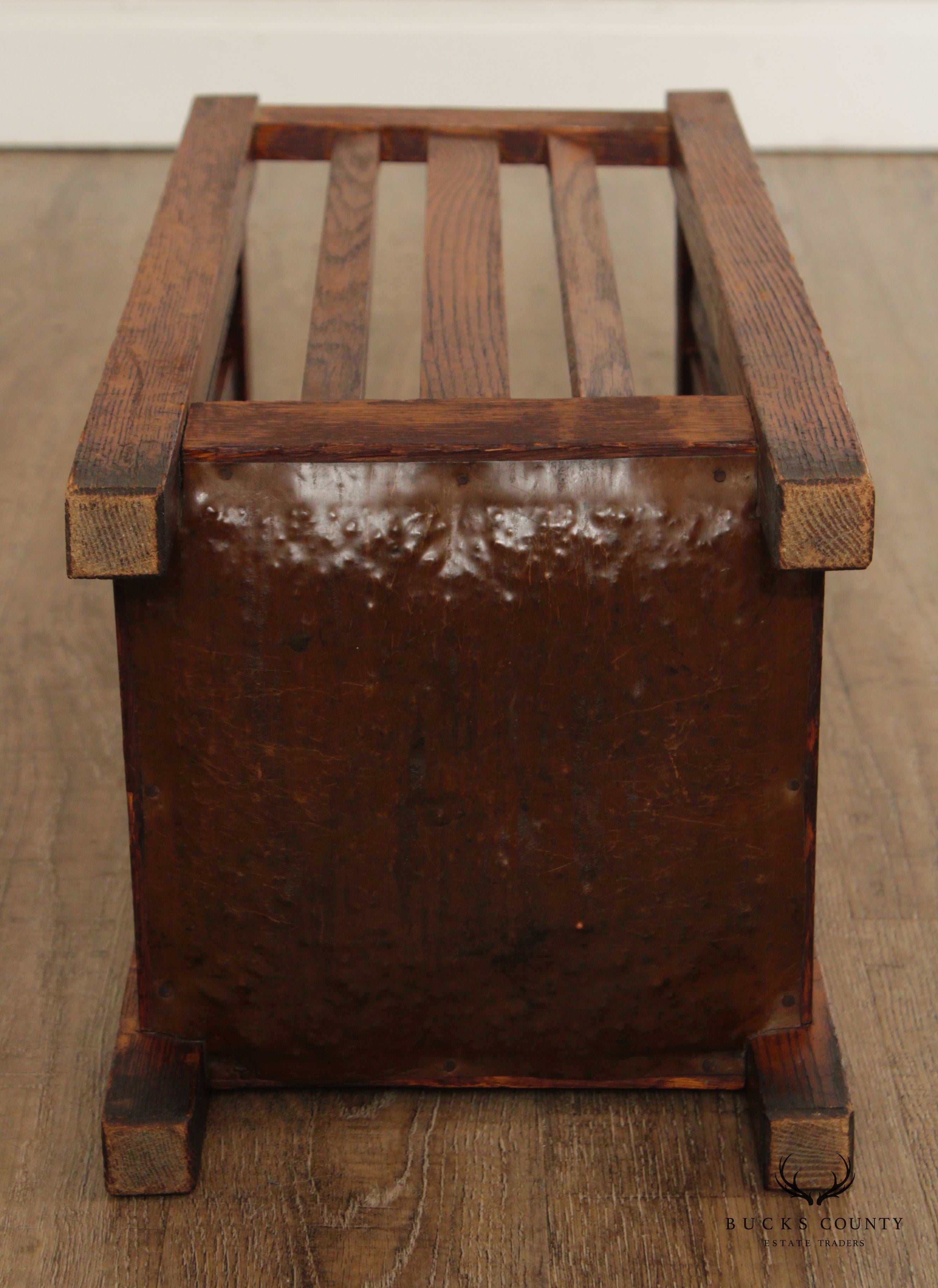 Antique Mission Style Oak Umbrella Stand