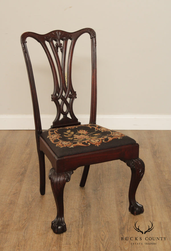 Chippendale Style Antique Mahogany Ball & Claw Side Chair