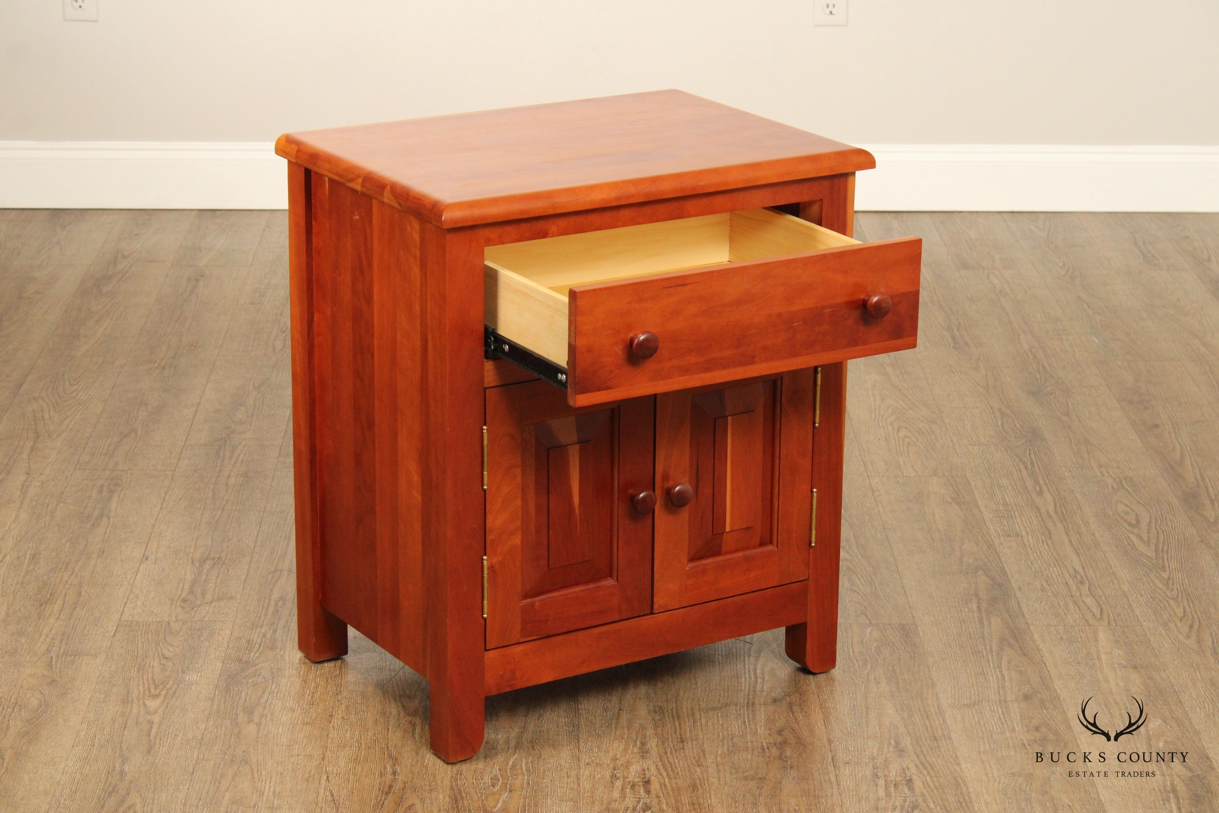 Stuart David Mission Style Cherry Cabinet Nightstand