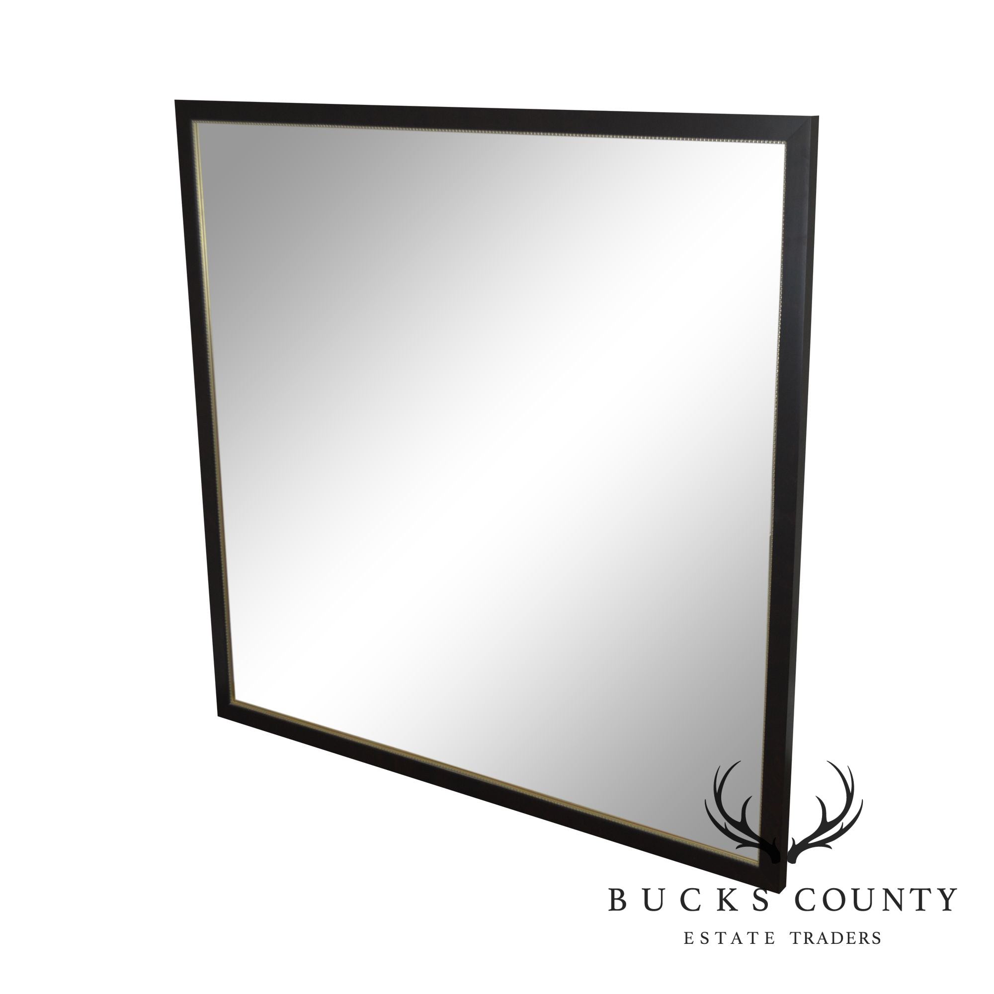 Custom Quality 46" Square Ebony Beveled Mirror