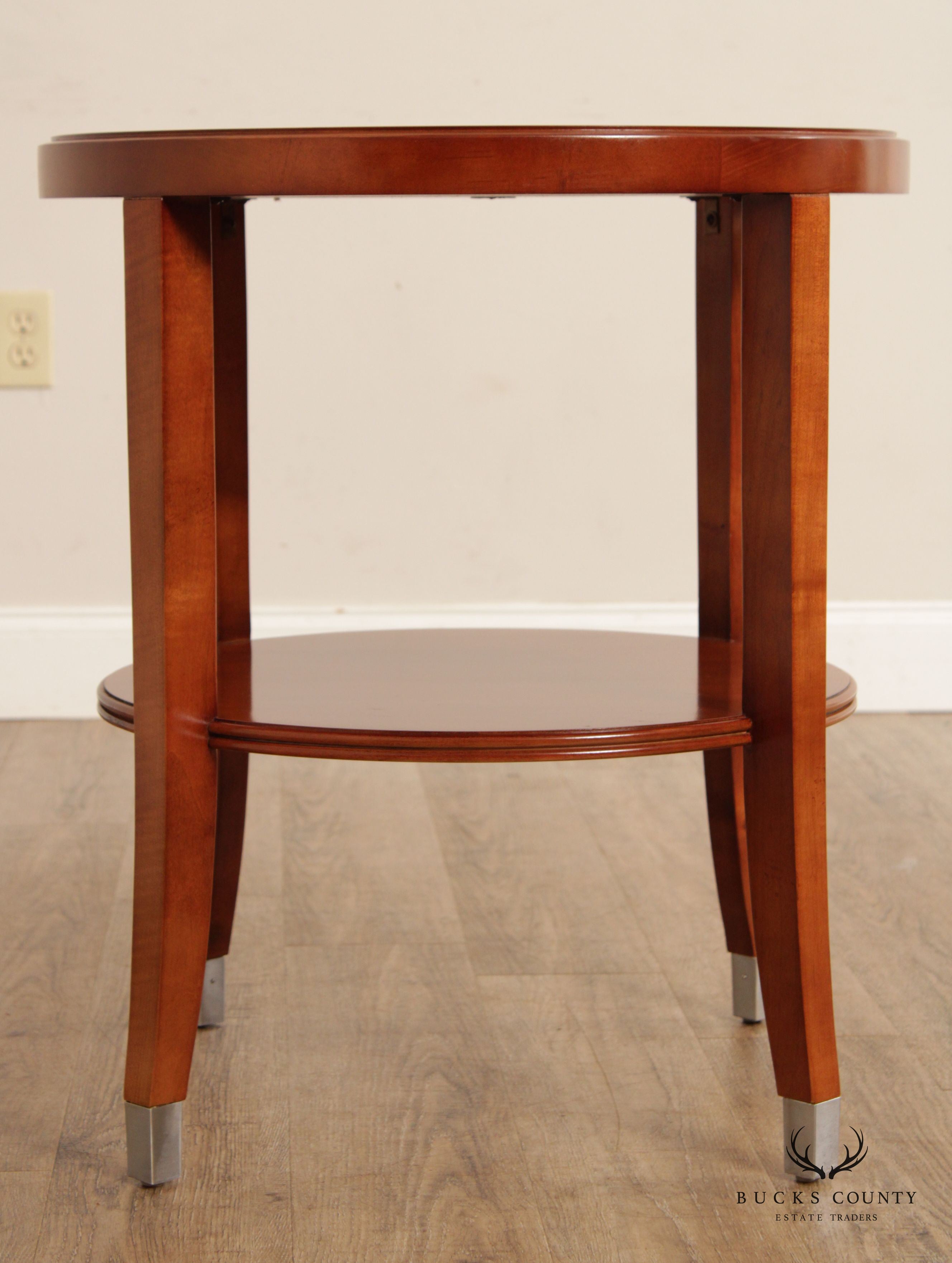 CTH Sherrill Occasional Regency Style Cherry Two-Tier Side Table