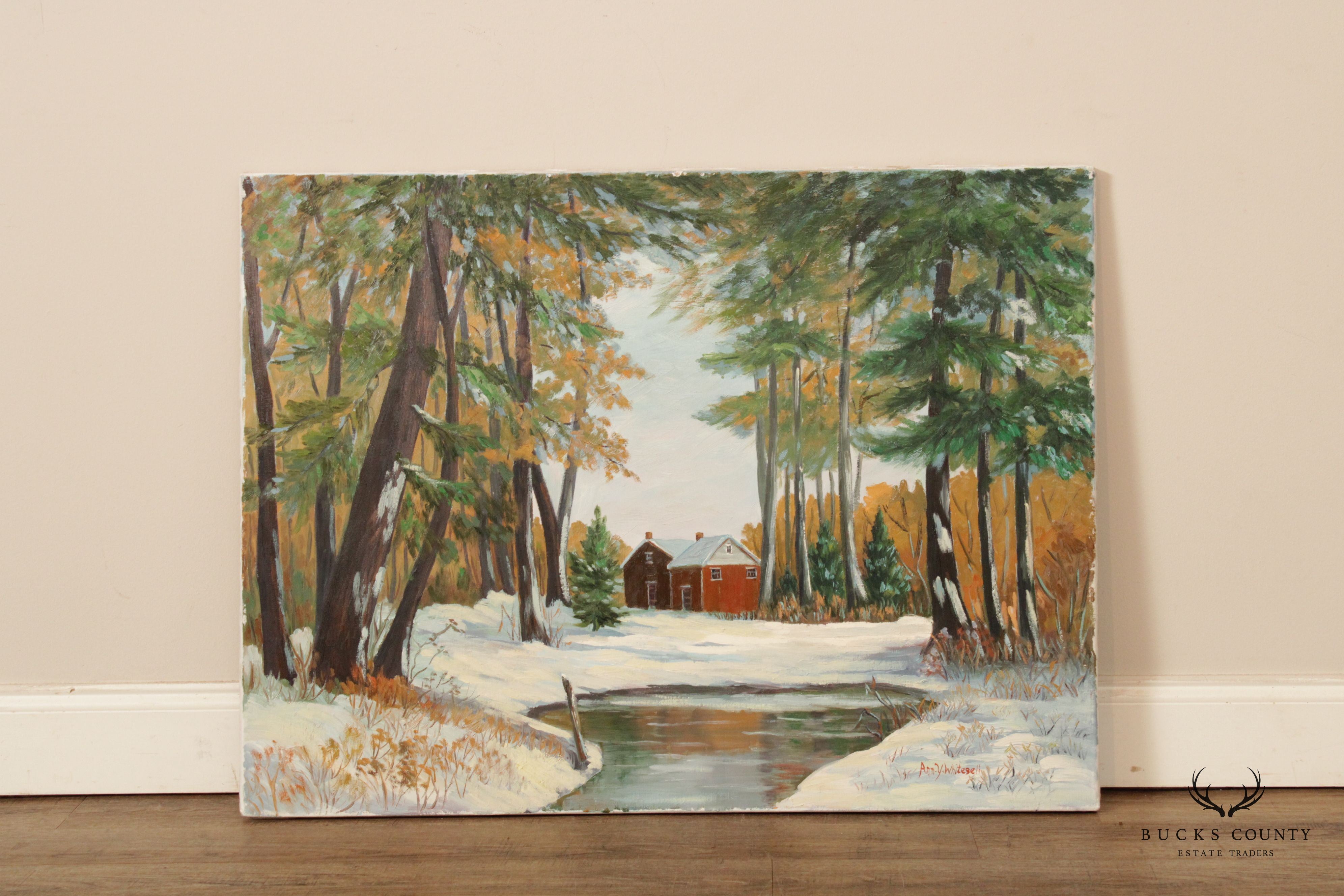 Ann Yost Whitesell 'Winter Reflections' Original Oil Painting