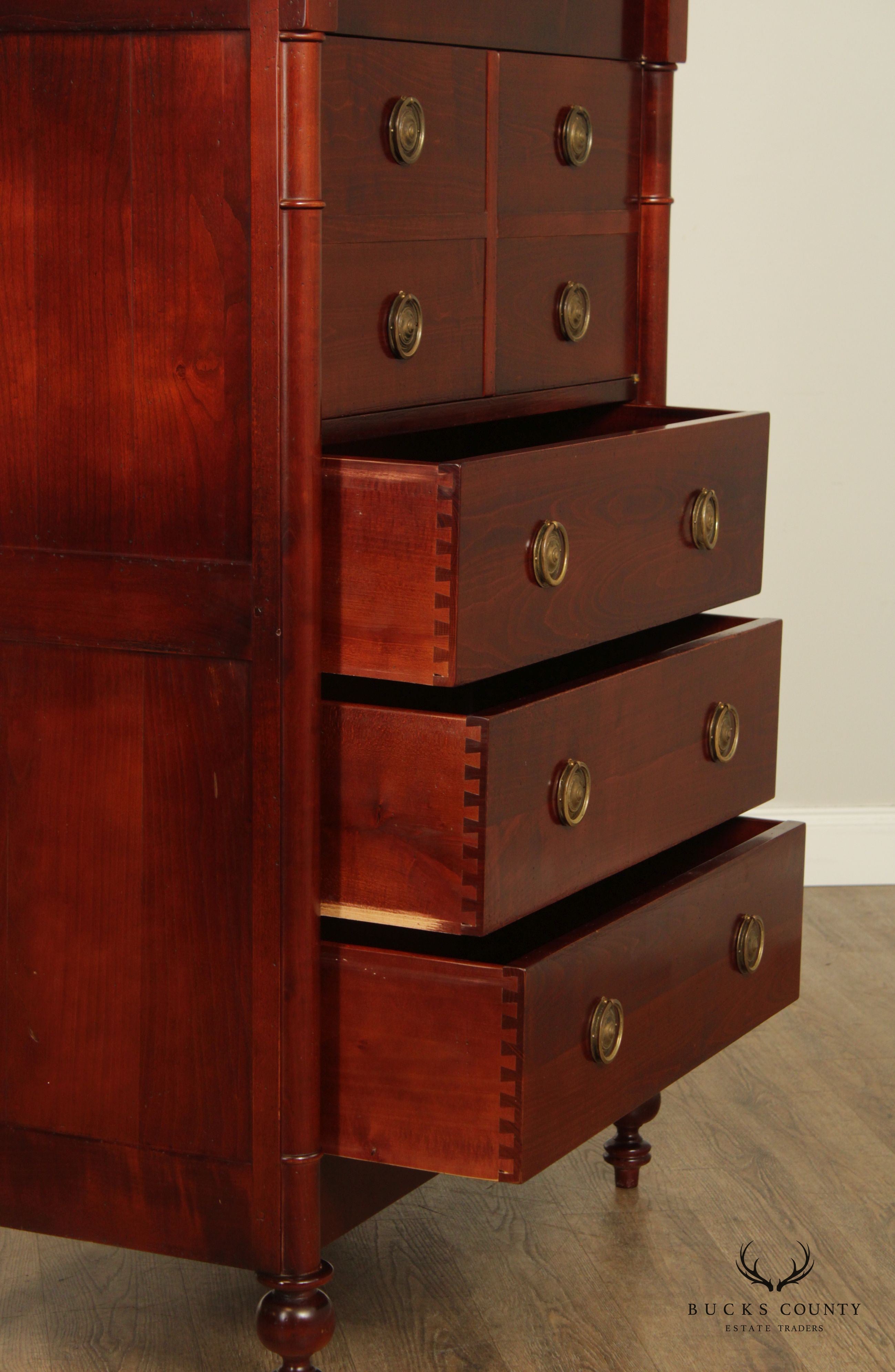 Quality French Cherry Butler's Tall Chest