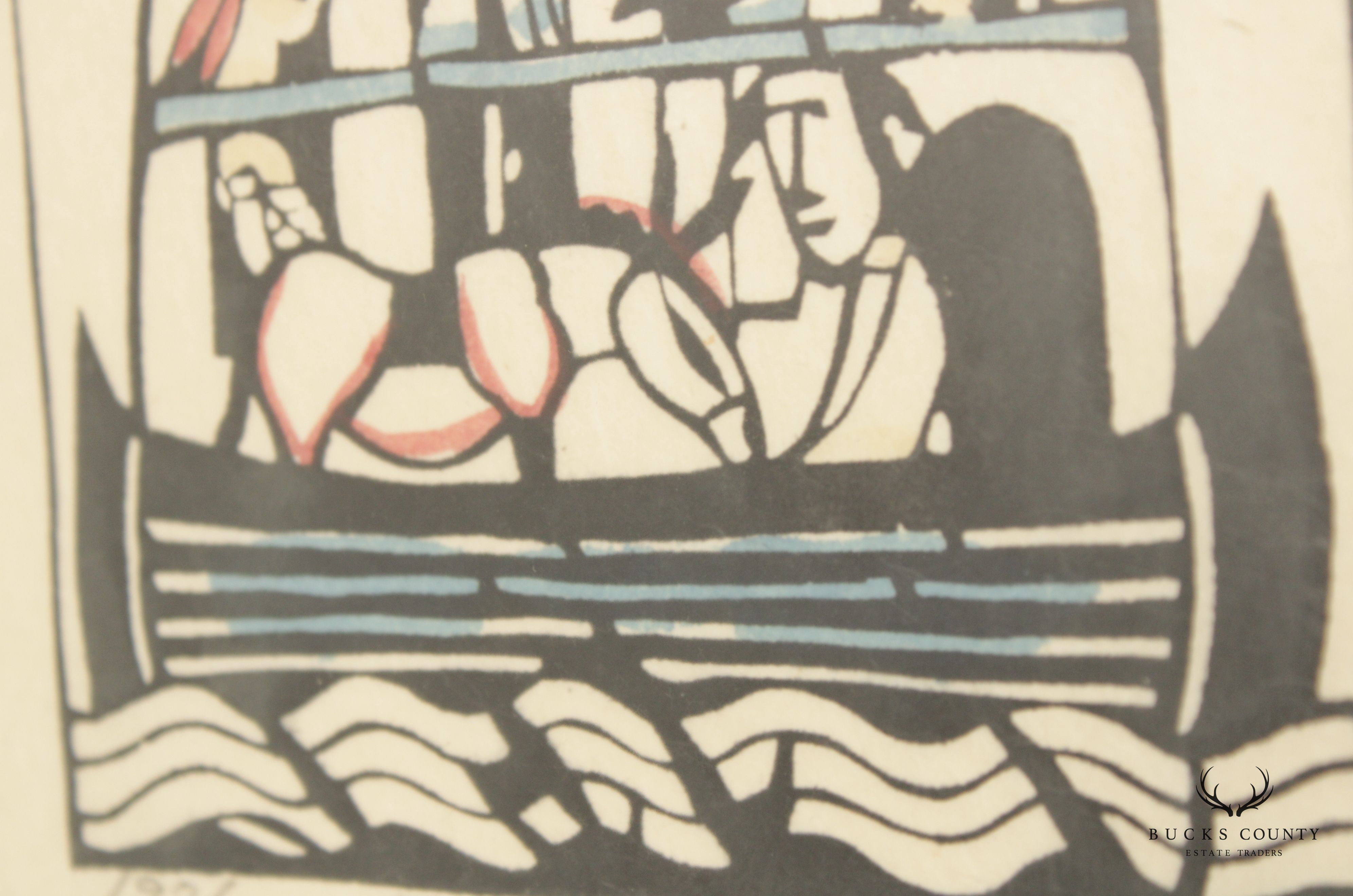 Sadao Watanabe 'Noah's Ark I' Original Woodblock Print