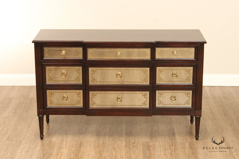 EJ Victor French Hollywood Regency Mirrored Triple Chest