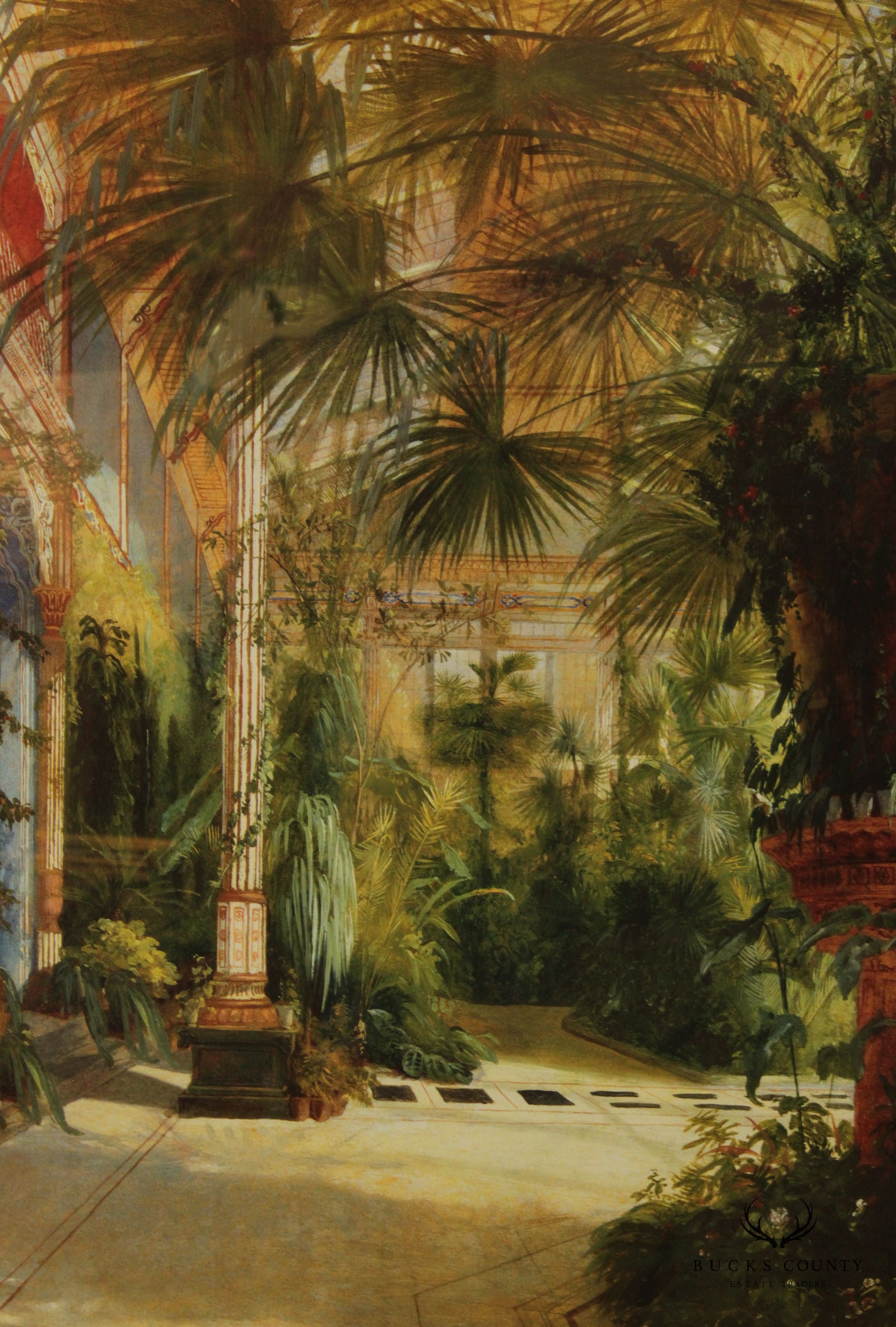 Vintage 'The Interior of the Palm House' Print, After Carl Blechen