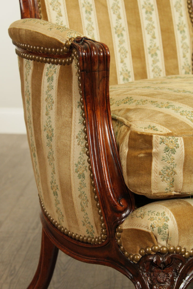 French Louis XV Style Quality Vintage Bergere Chair