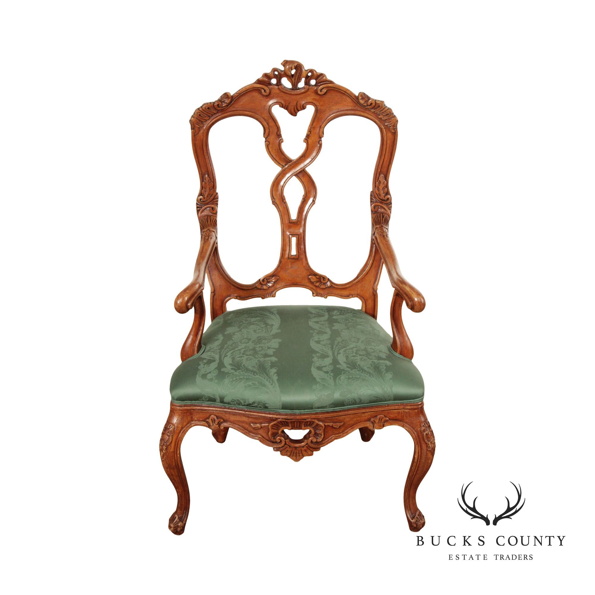 Interior Crafts Rococo Style Carved Armchair