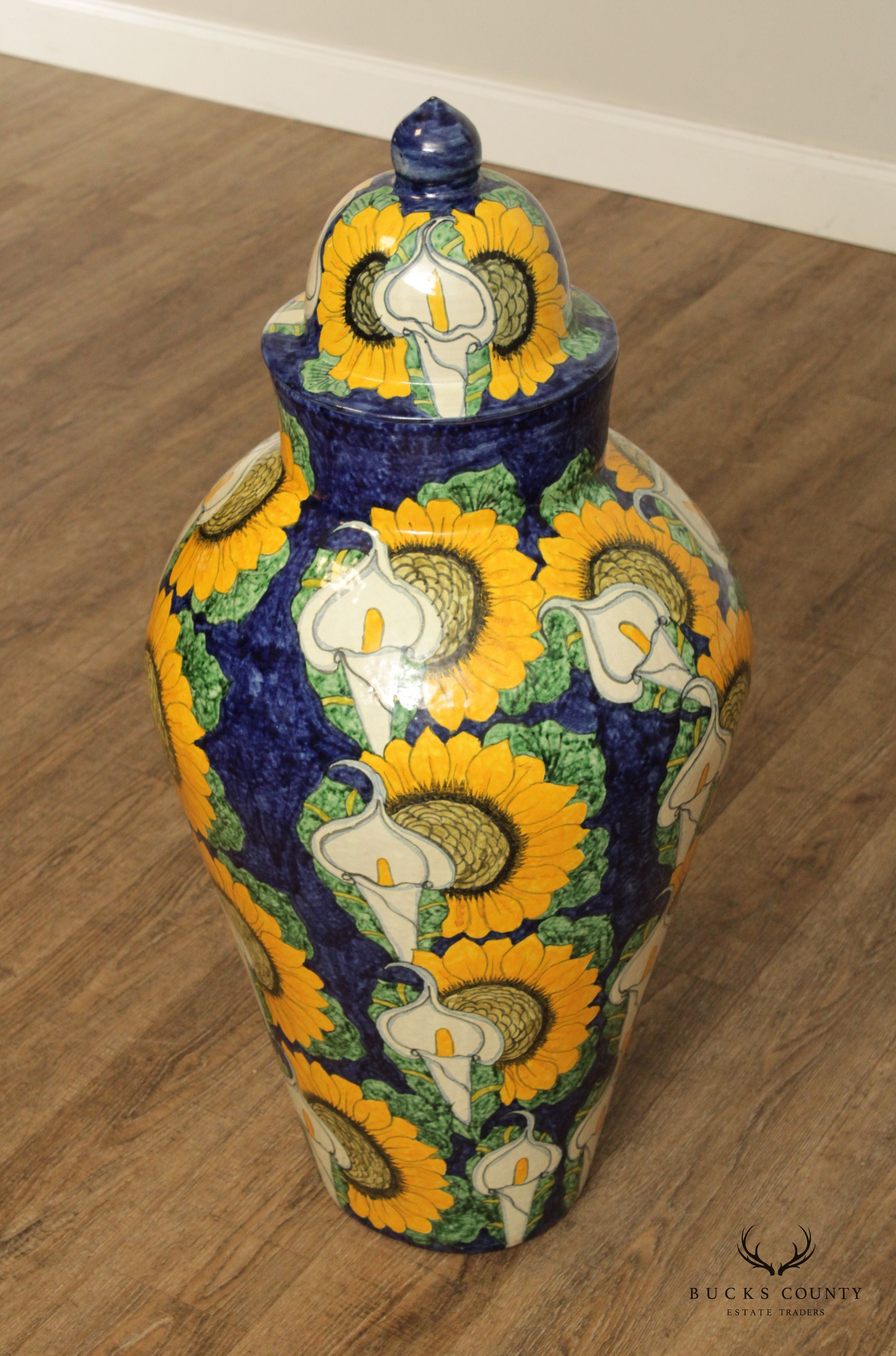 Hand Painted Mexican Pottery Ginger Jar or Urn