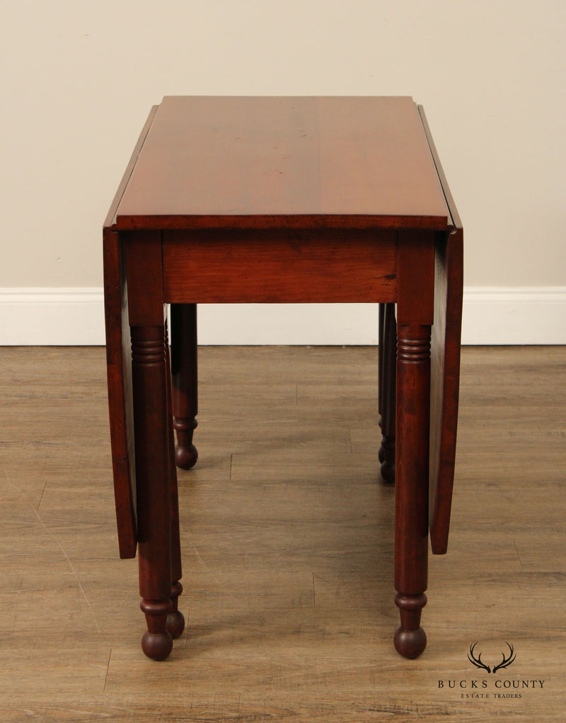 Antique American Sheraton Style Cherry Drop Leaf Dining Table