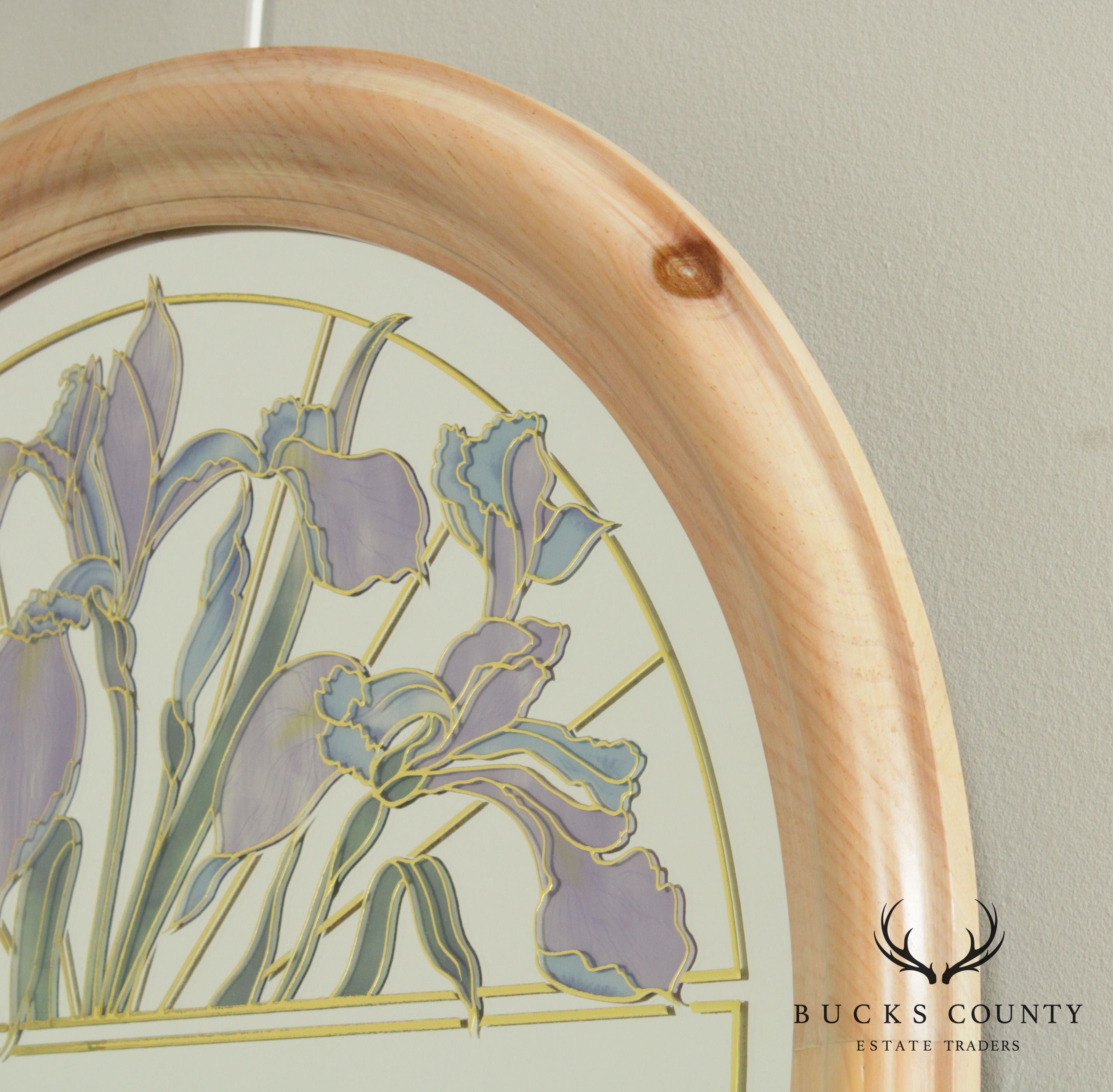 Pine Framed Iris Wall Mirror