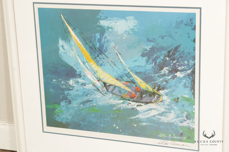 Leroy Neiman 'Sailing' Signed Lithograph Print, Custom Framed