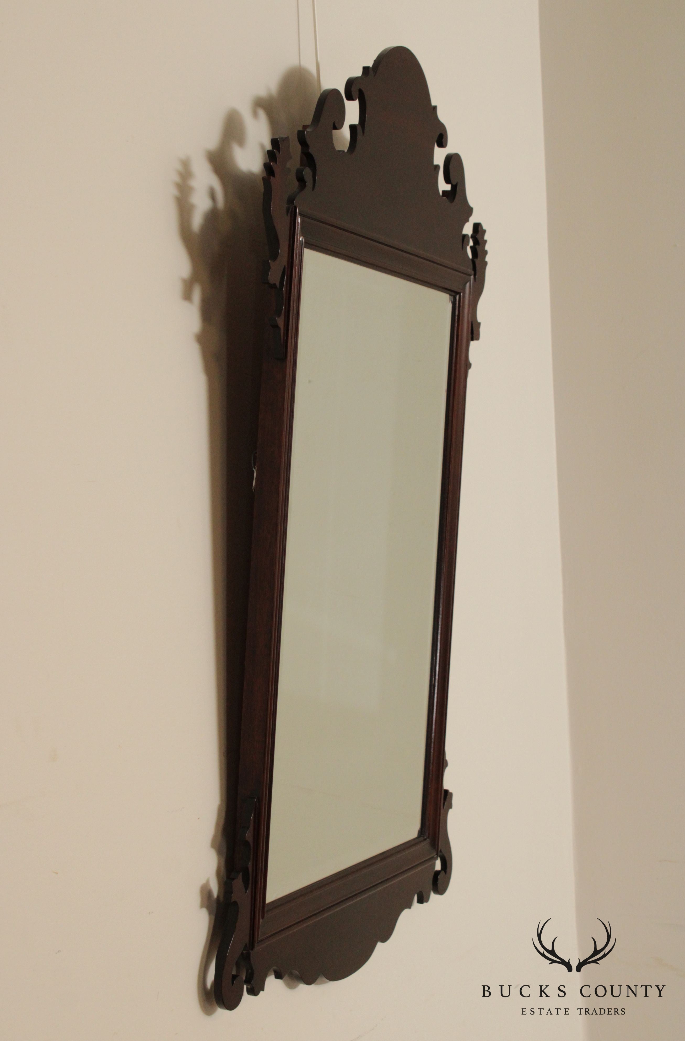 Stickley Chippendale Style Mahogany Wall Mirror