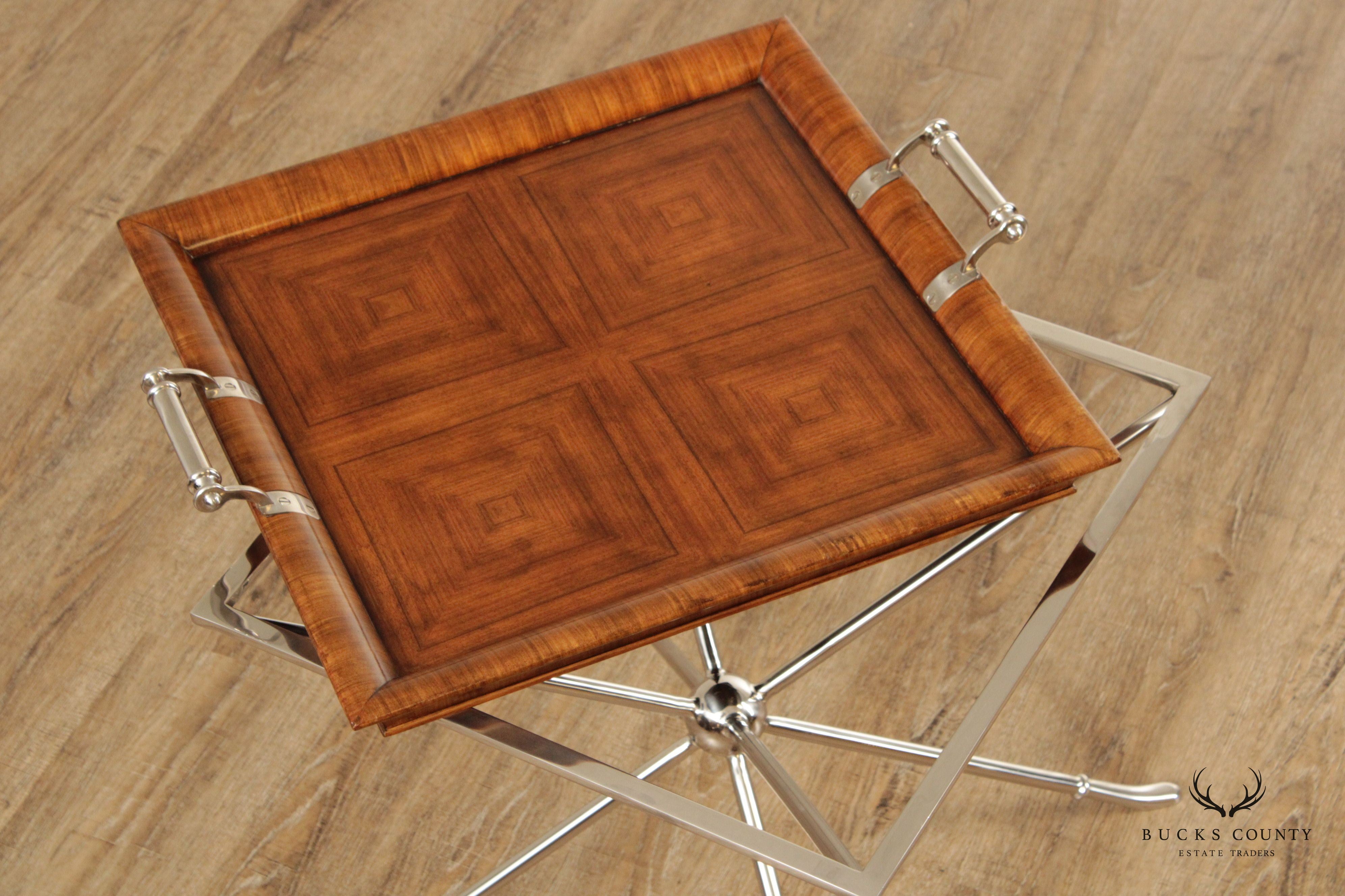 Theodore Alexander Modern Parquetry Tray Table