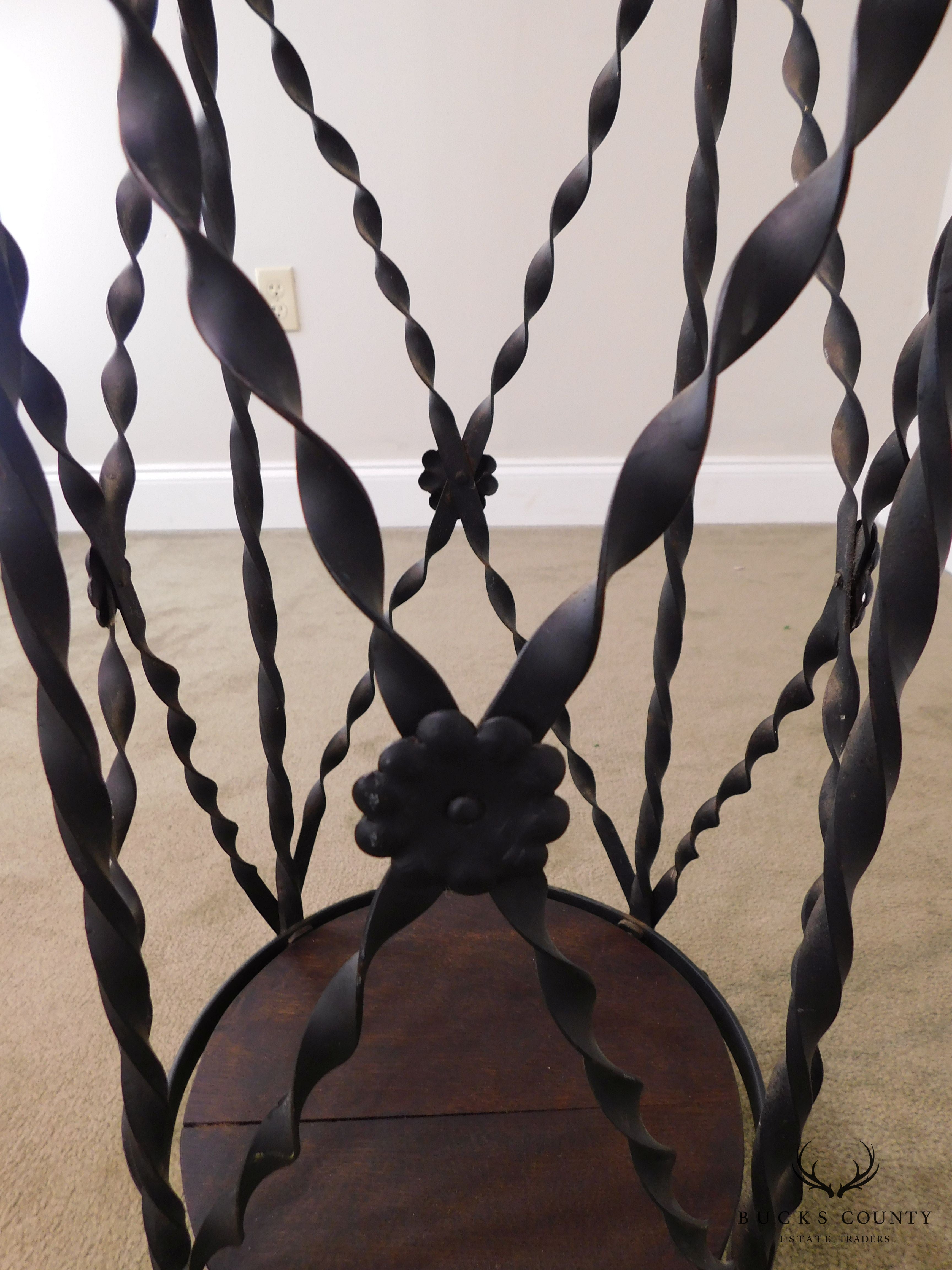 Aesthetic Antique Hand Wrought Iron Umbrella Stand