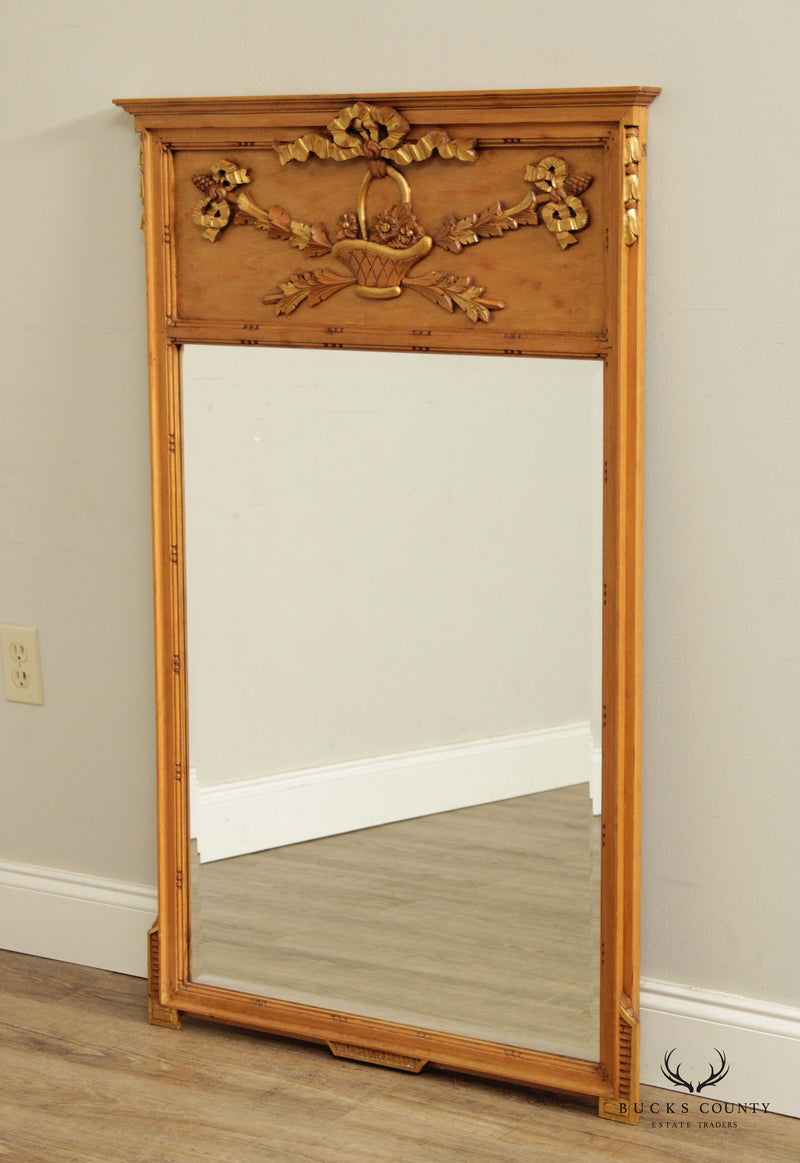 French Louis XVI Style Vintage Trumeau Mirror