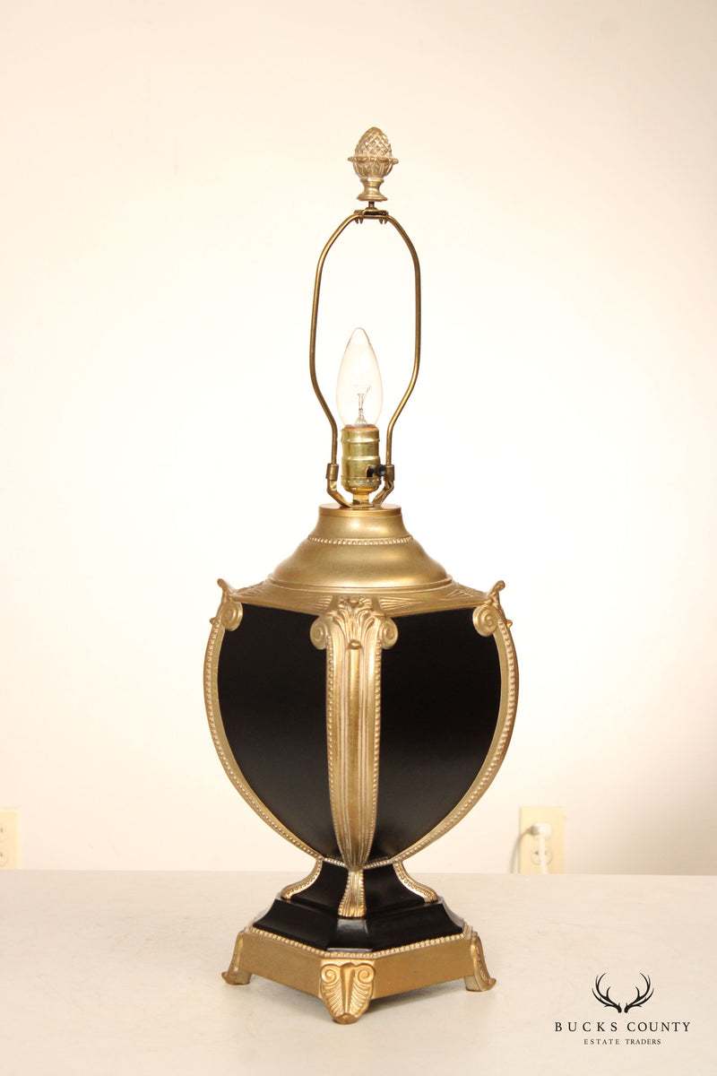 Robert Abbey Regency Style Black and Gold Urn Table Lamp