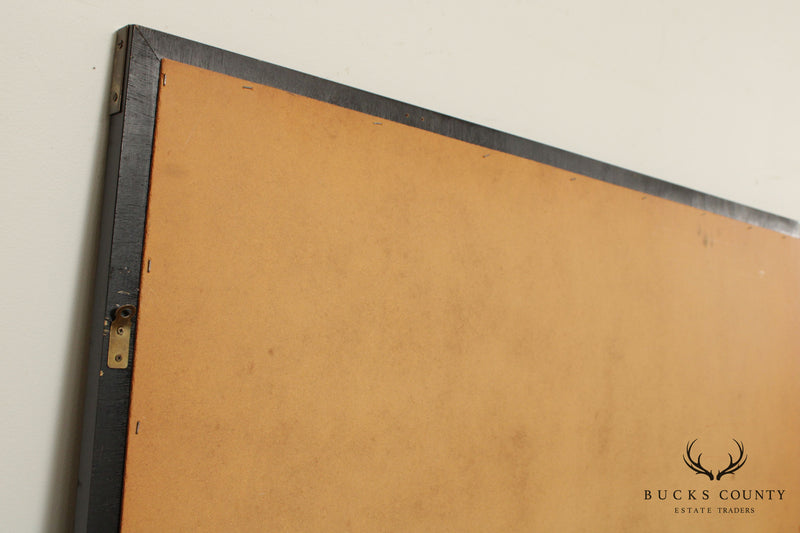 Midcentury Modern Rosewood and Brass Frame Wall Mirror