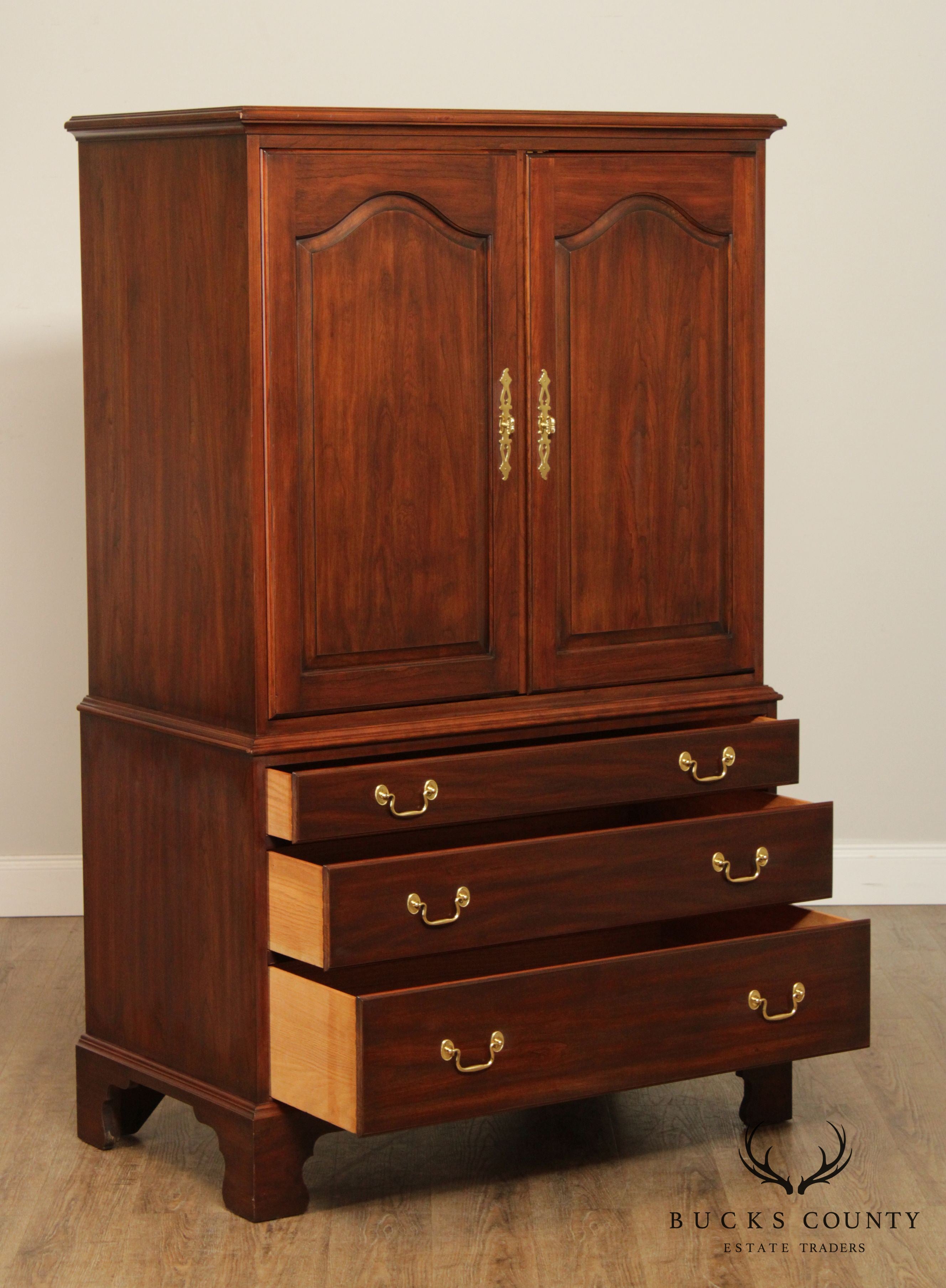 Henkel Harris Chippendale Style Entertainment Armoire Cabinet