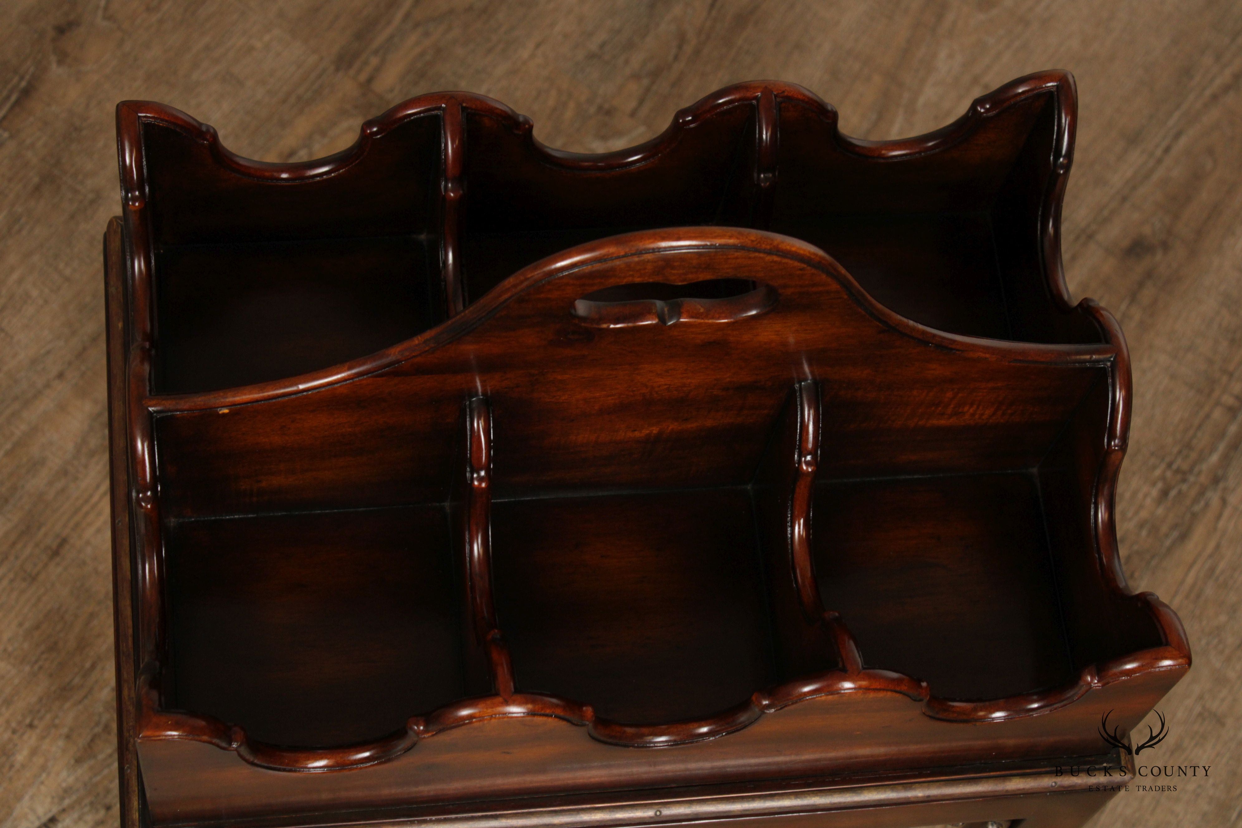 Maitland Smith Georgian Style Mahogany Six-Bottle Stand