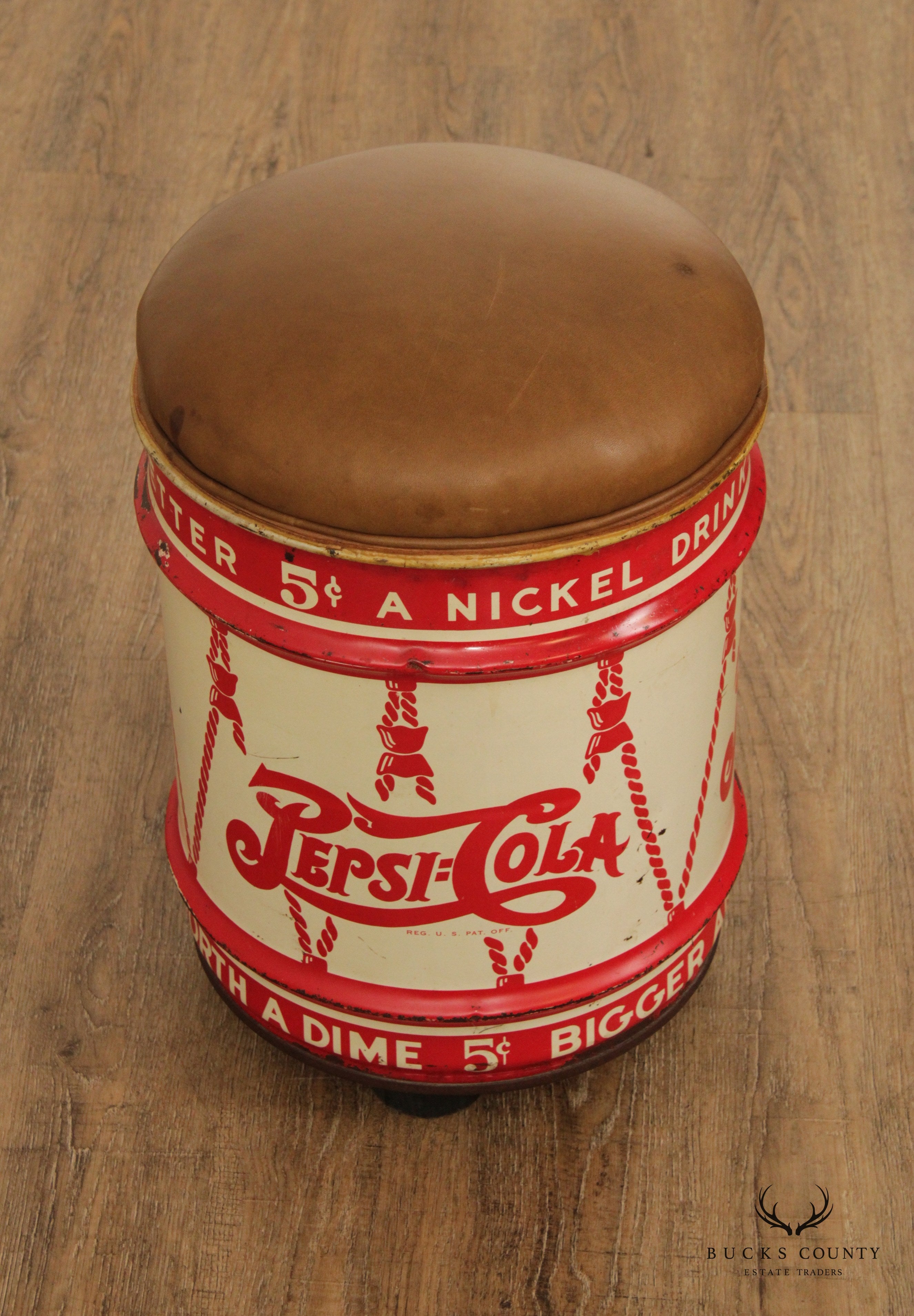 Vintage Pepsi Cola 10-Gallon Barrel Stool