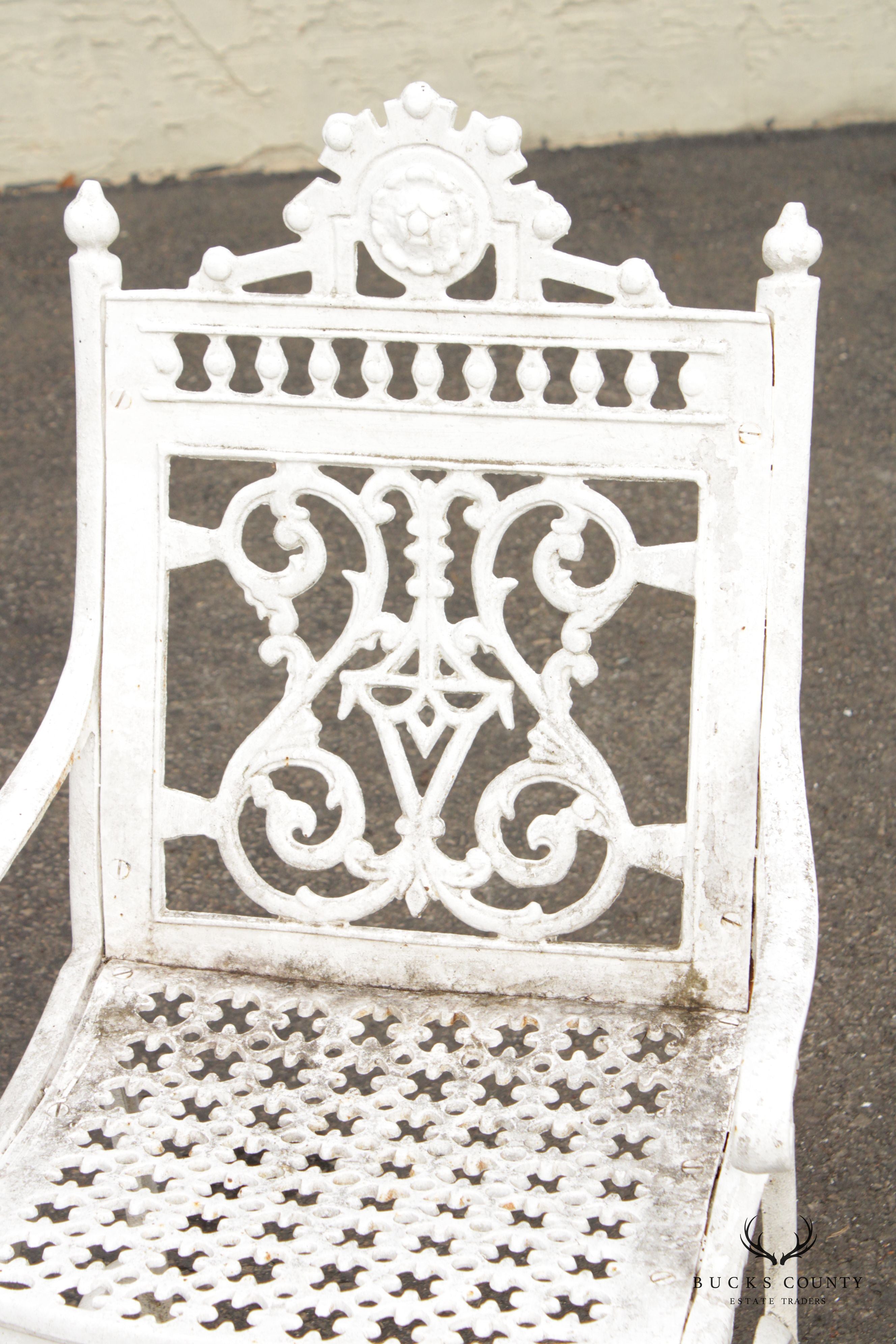 Antique Victorian Gothic Revival Cast Iron Garden Chair