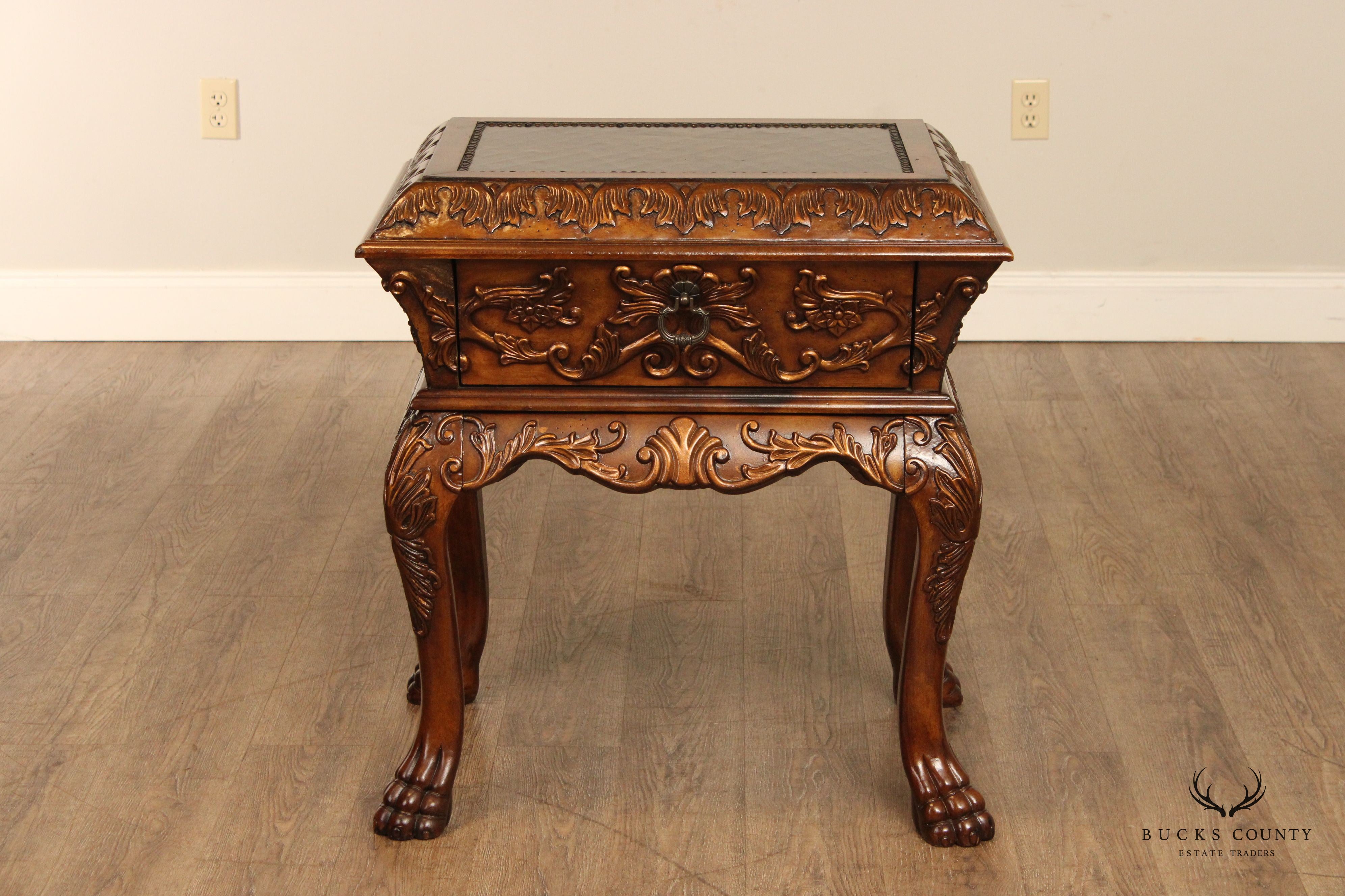 Renaissance Style Carved Chest on Stand