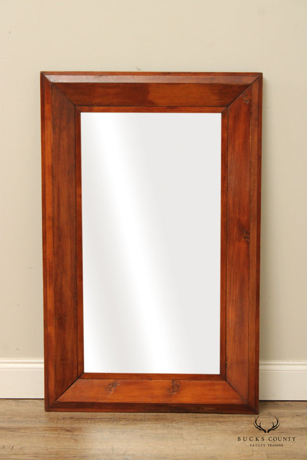 Large Antique Ogee Carved Pine Mirror