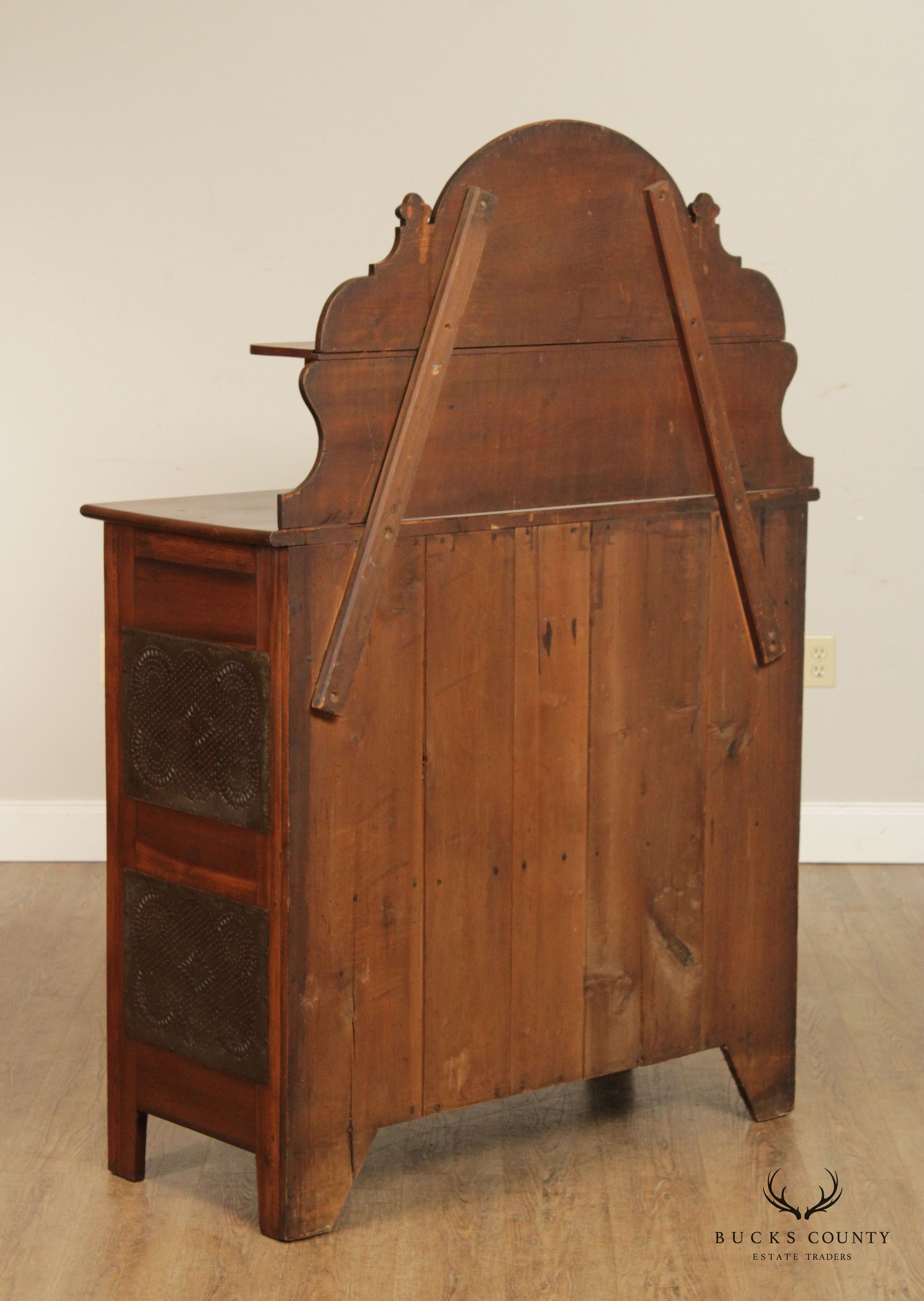 Antique Victorian Poplar Two-Door Pie Safe