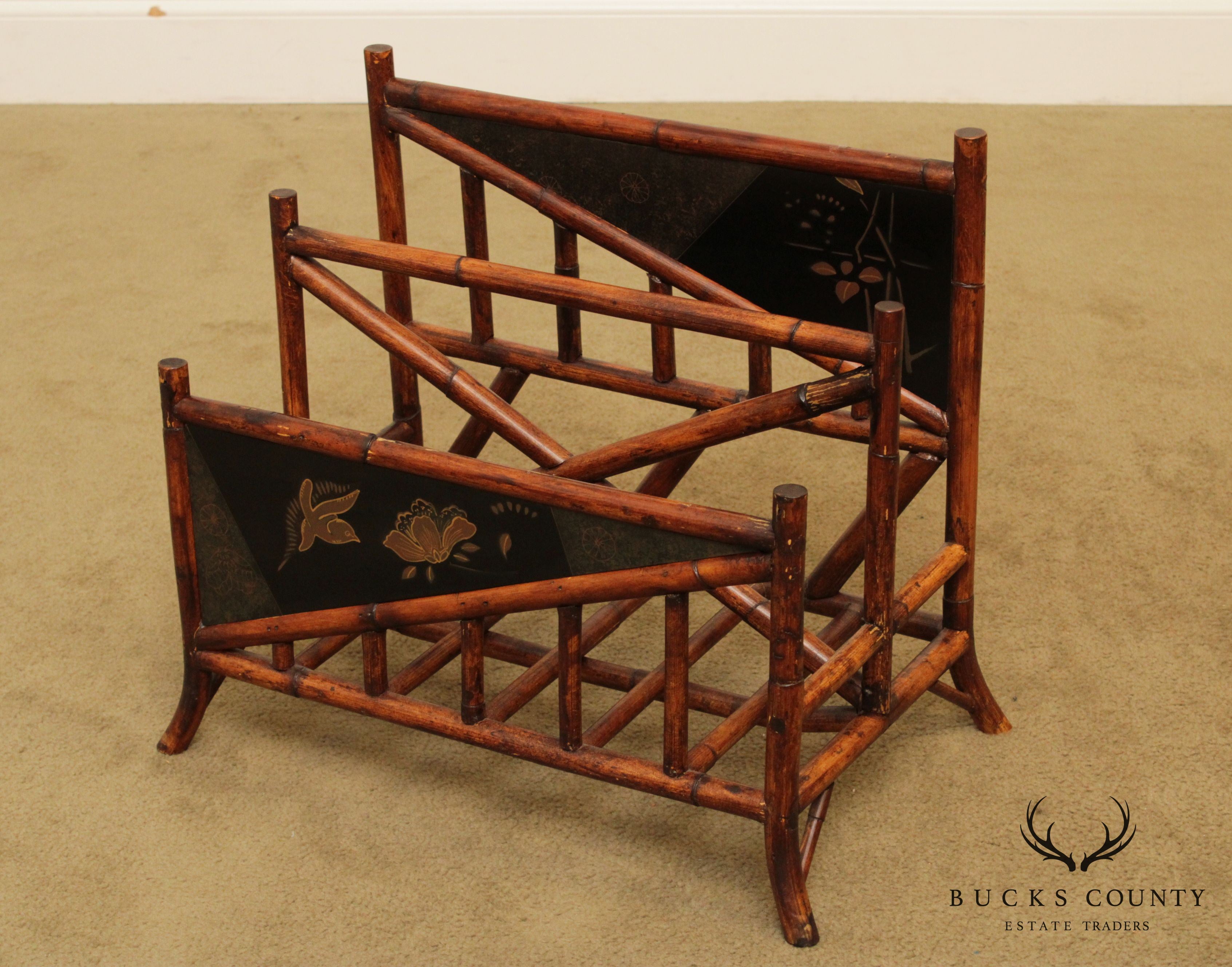 Palecek Victorian Style Bamboo Magazine Rack