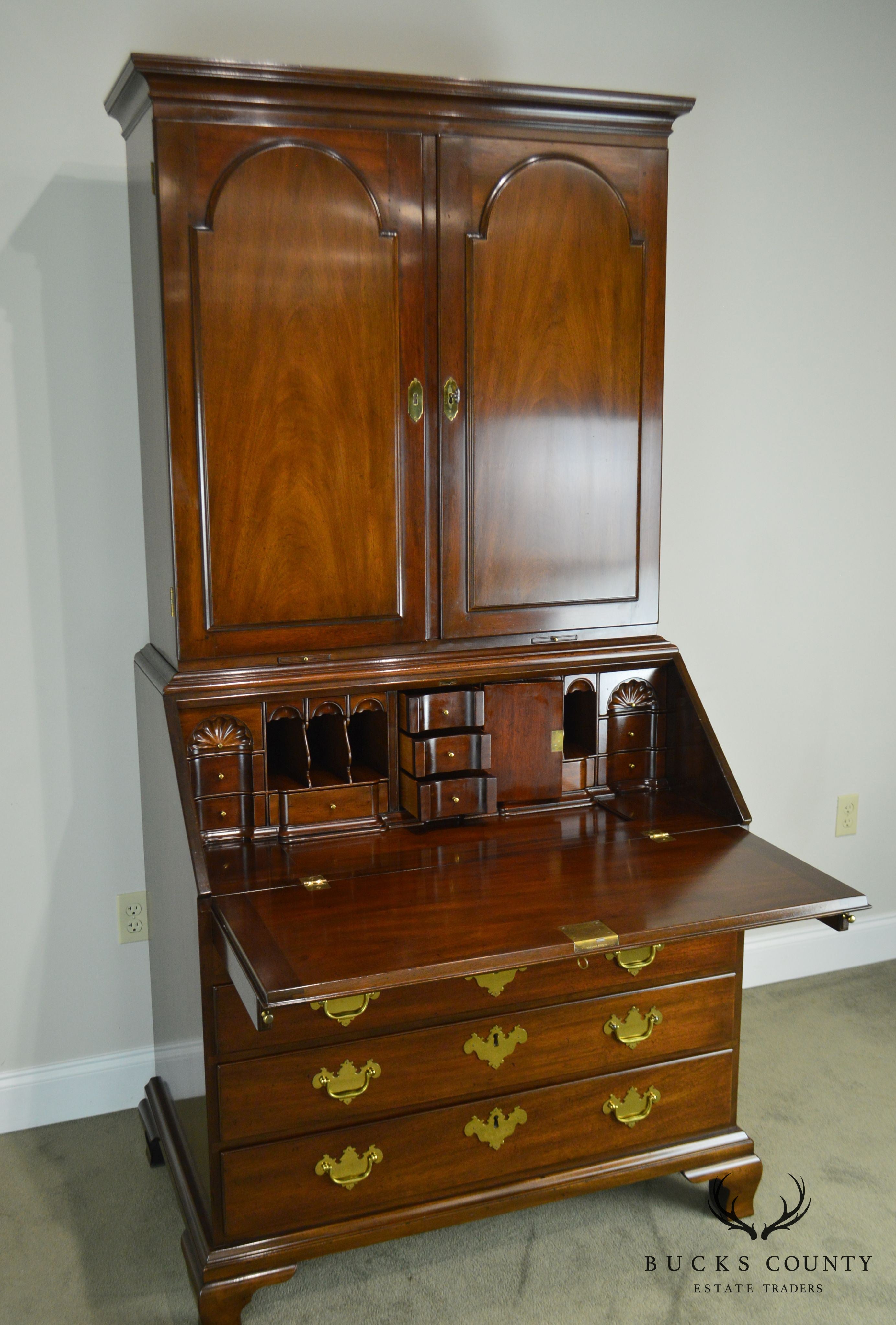 Kittinger Historic Newport Collection Mahogany Chippendale Secretary Desk