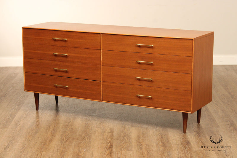 RWay Mid Century Modern Walnut Double Dresser