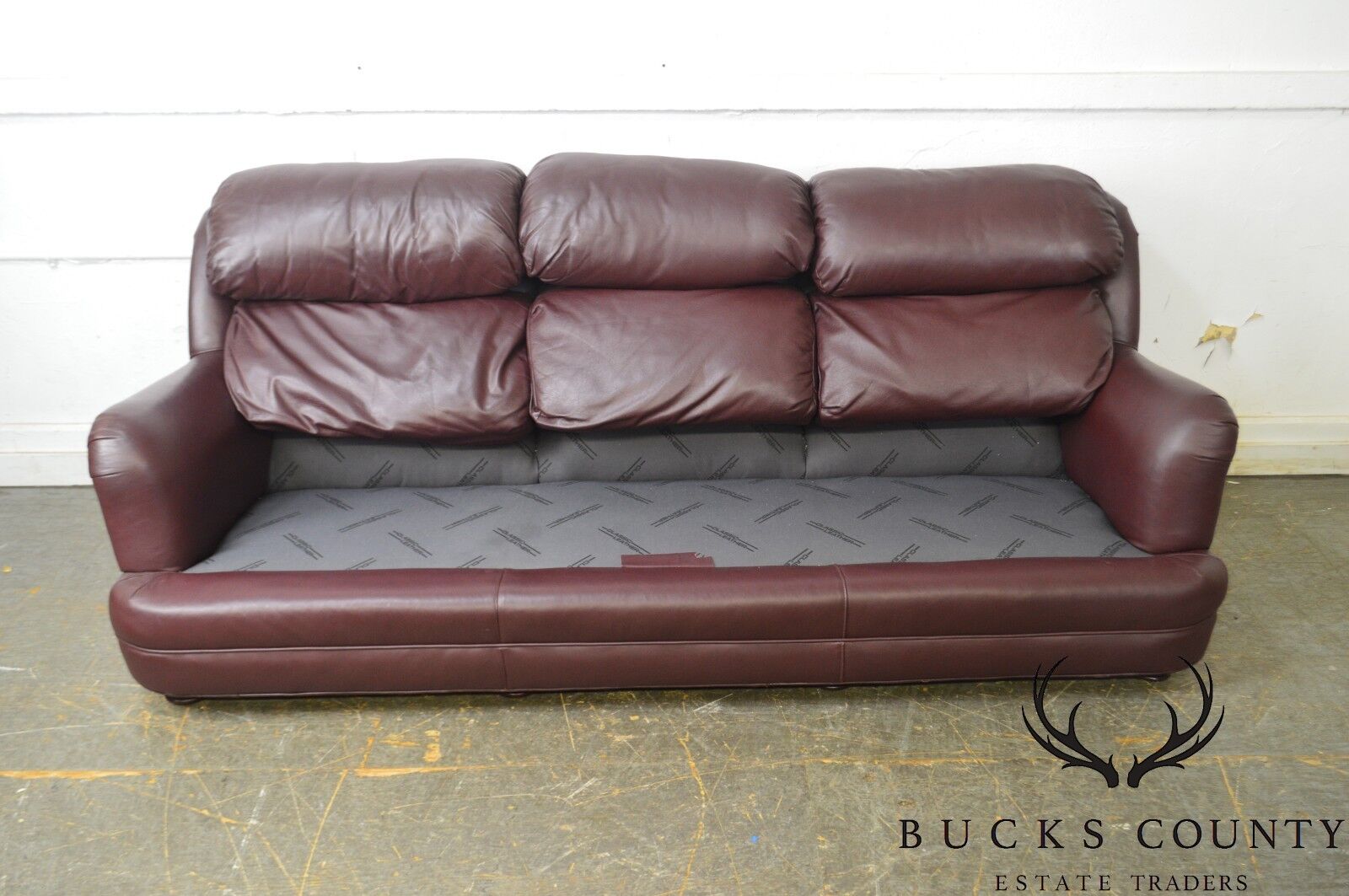 Classic Quality Leather Plum Sofa