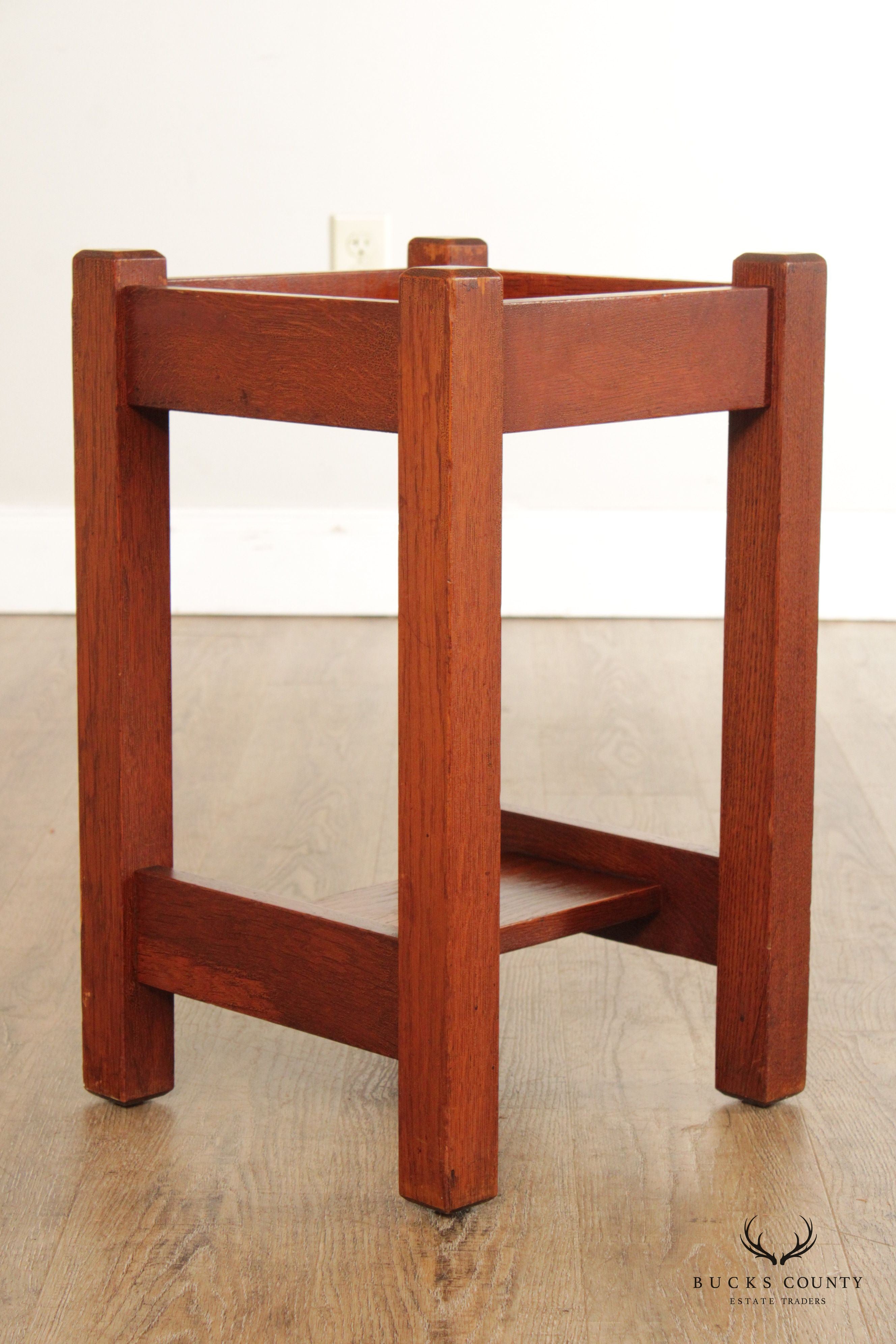 Antique L. & J.G. Stickley Mission Oak Plant Stand