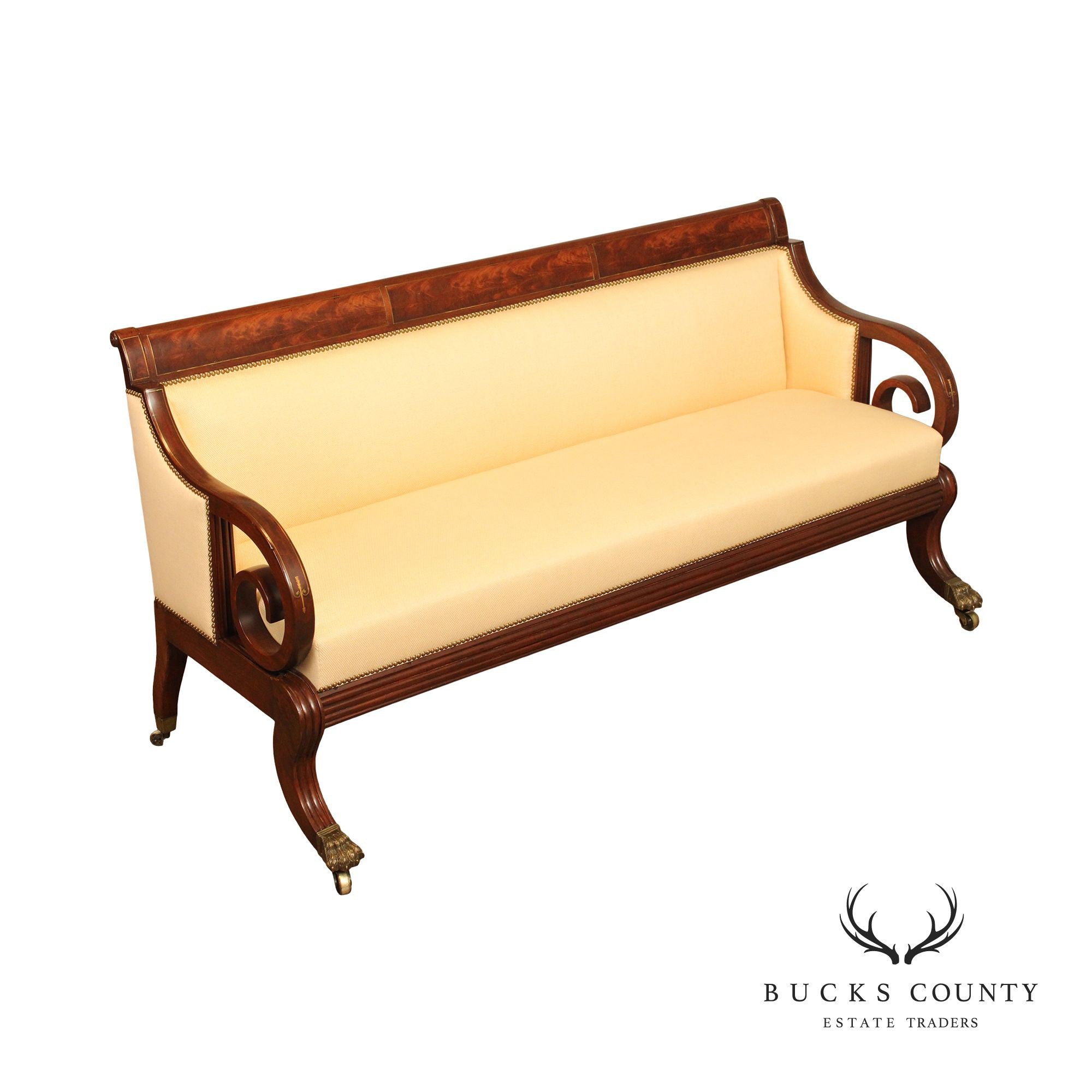 Fine Quality Antique American Empire Mahogany Sofa