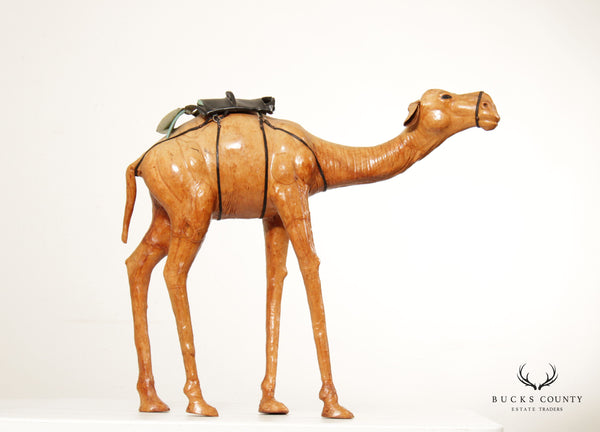 Vintage Leather Wrapped Standing Camel