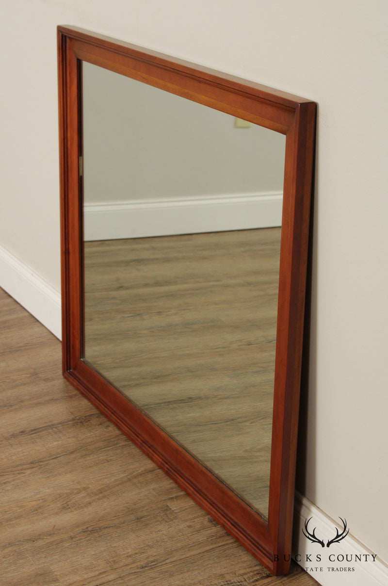 Vintage Solid Cherry Wood Rectangular Wall Mirror