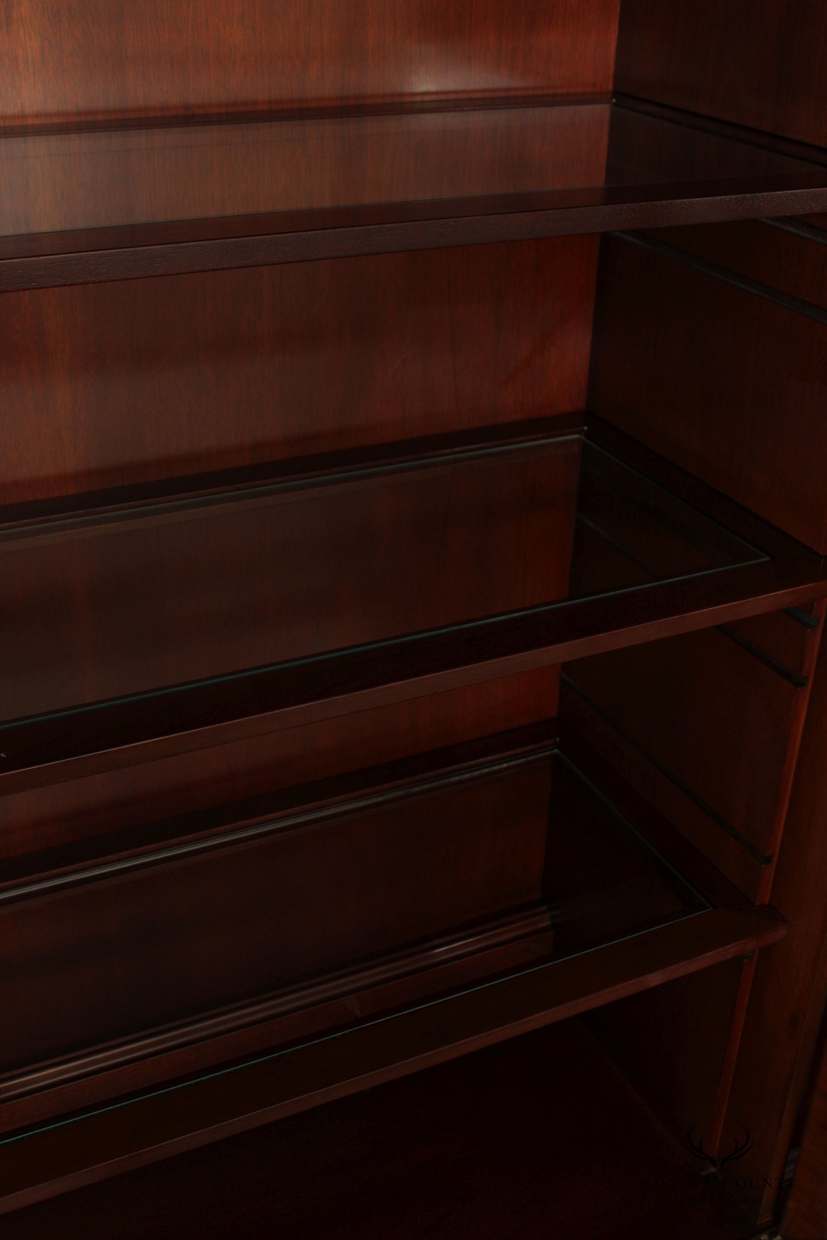 SUTTON COLLECTION CHIPPENDALE STYLE MAHOGANY BREAKFRONT BOOKCASE BY CENTURY FURNITURE