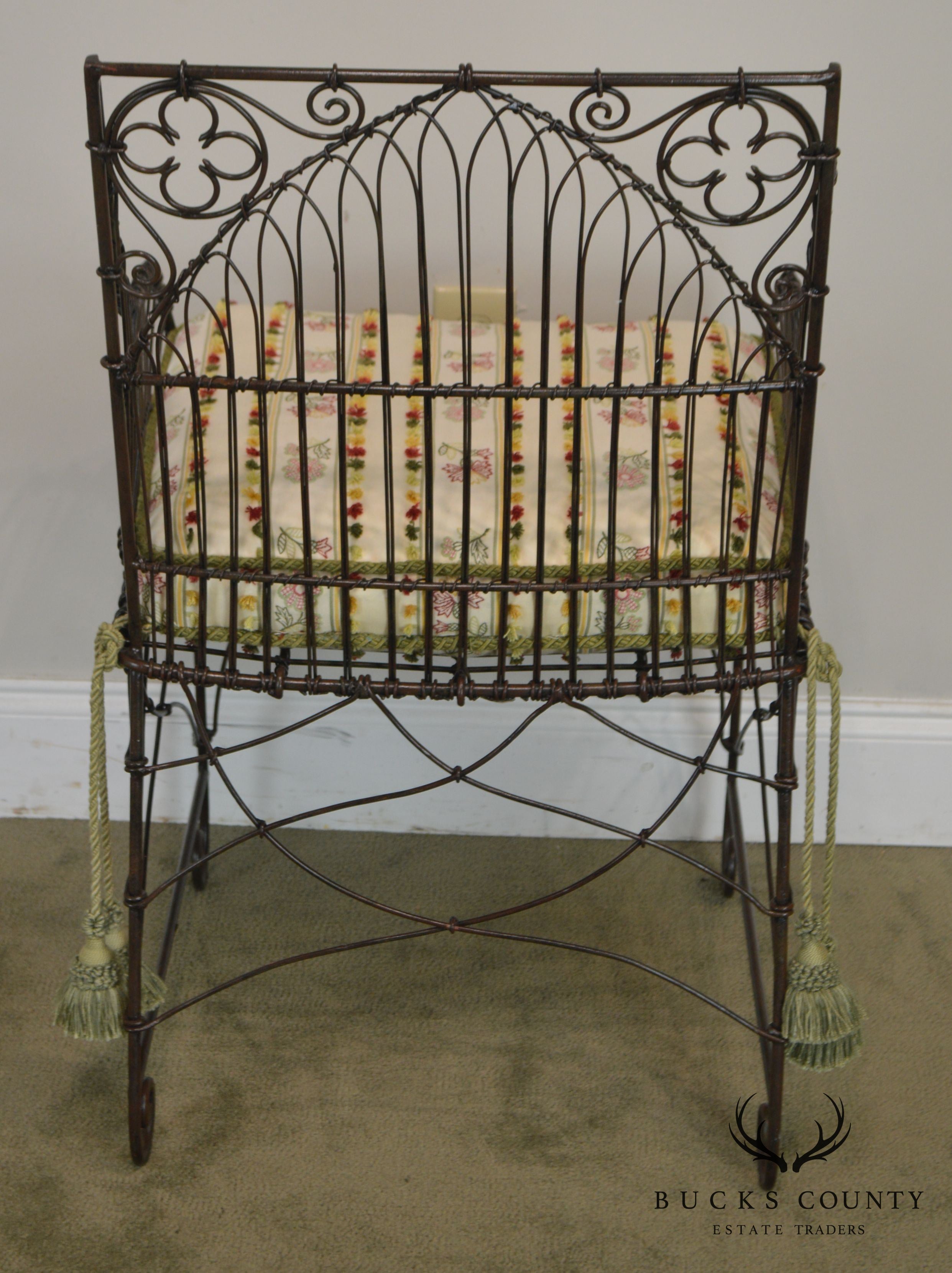 Palecek Victorian Style Metal Wire Armchair