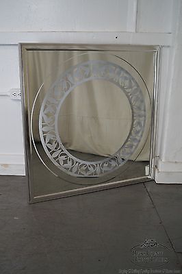 Mid Century Modern Pair of Square Chrome Frame Wall Mirrors by Vanguard Studios