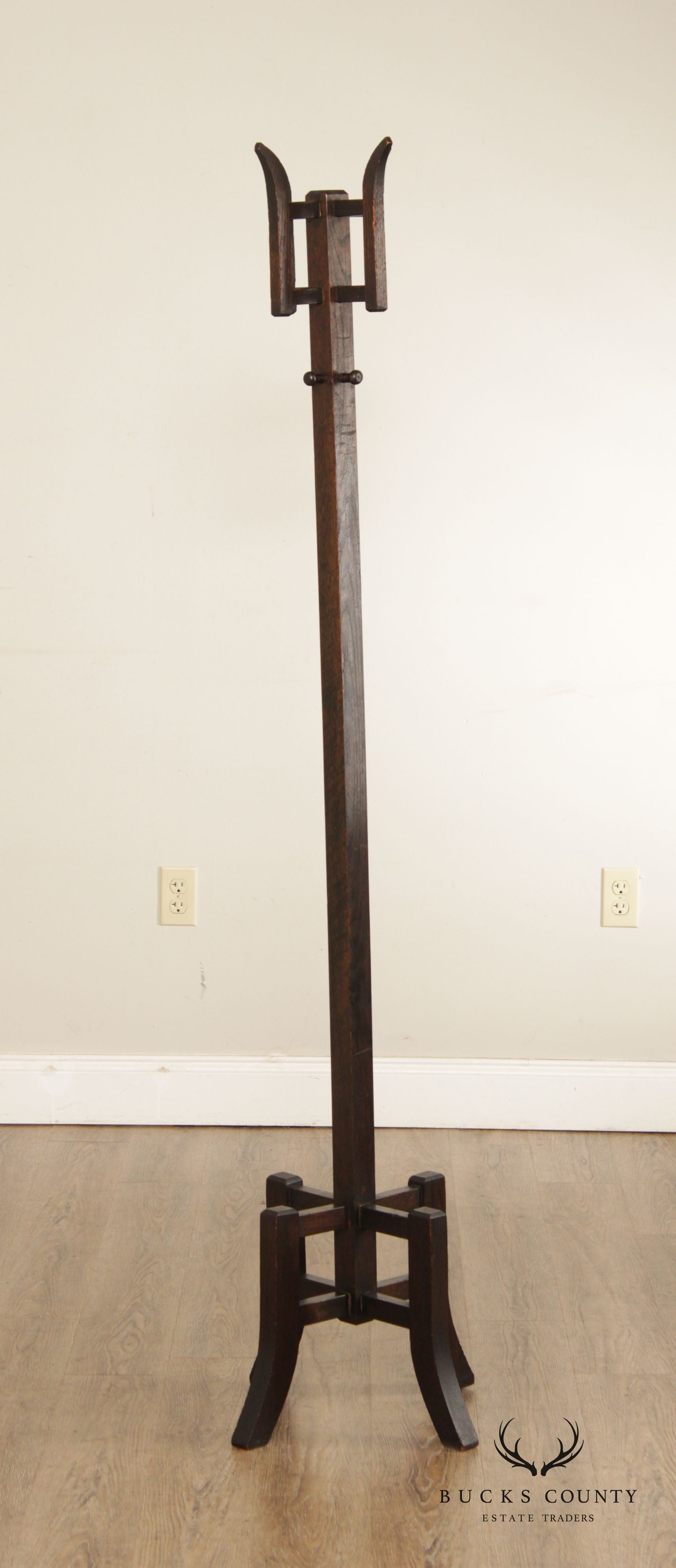 Antique Mission Oak Coat Rack