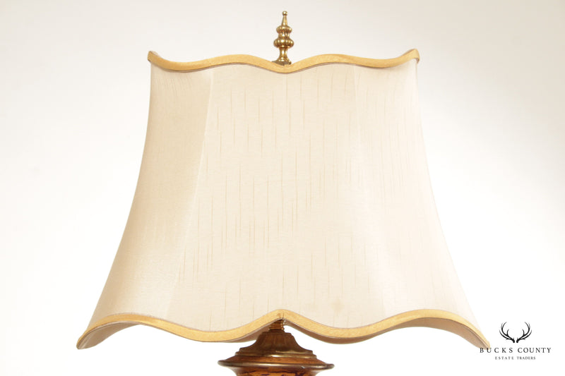 Italian Style Painted Urn Table Lamp with Custom Shade