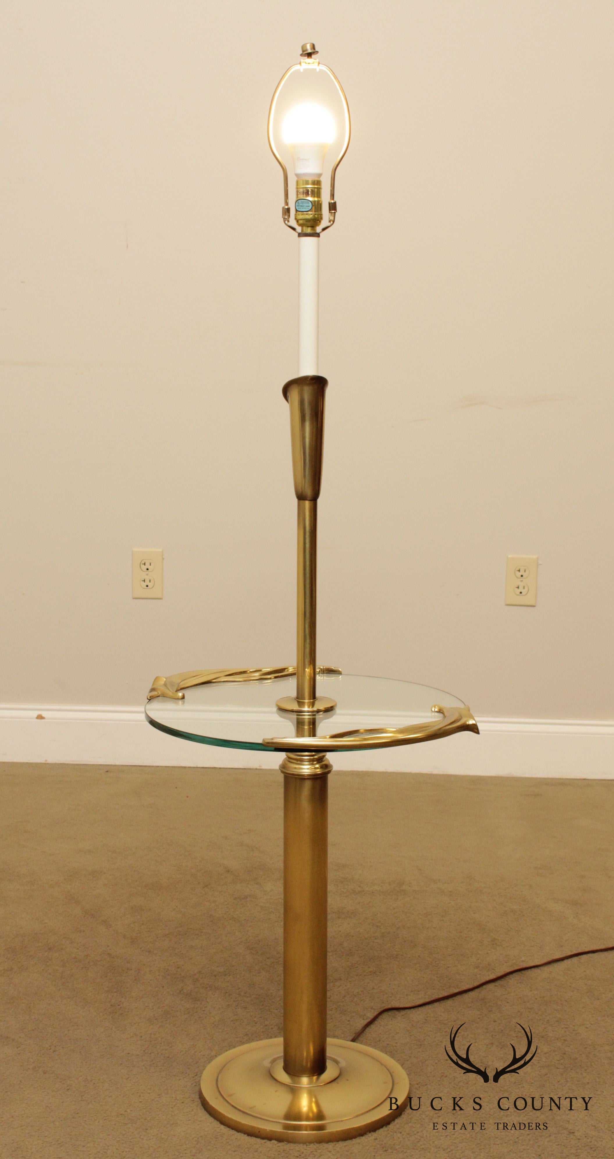 Stiffel Vintage Brass Art Nouveau Style Table Floor Lamp