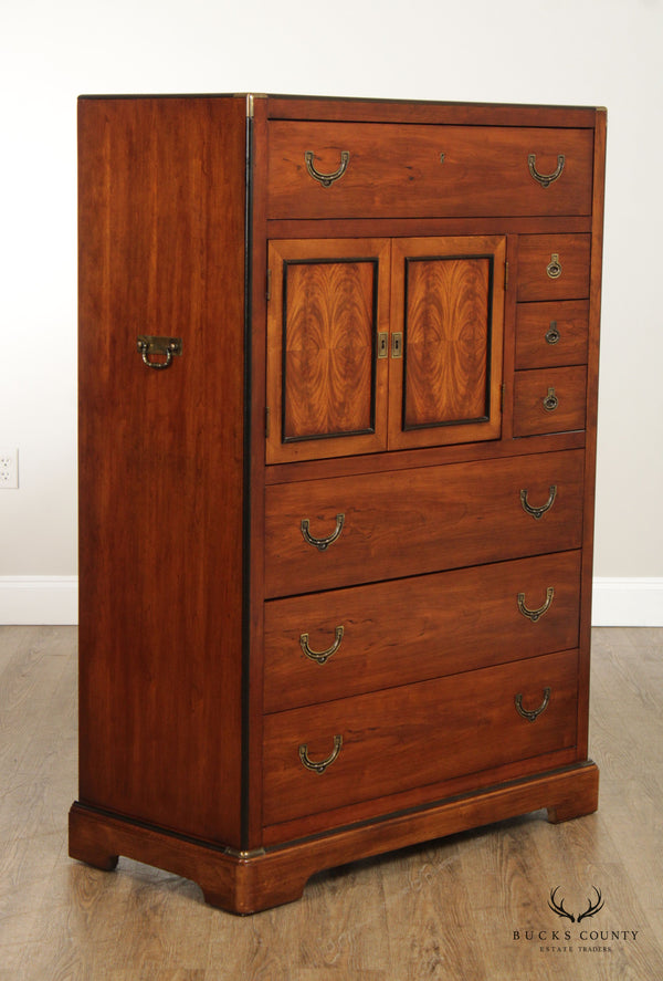 National Mount Airy Campaign Style Vintage Cherry Tall Chest