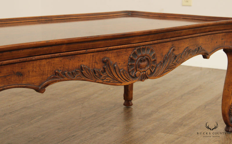 Henredon French Country Style Carved Walnut Coffee Table