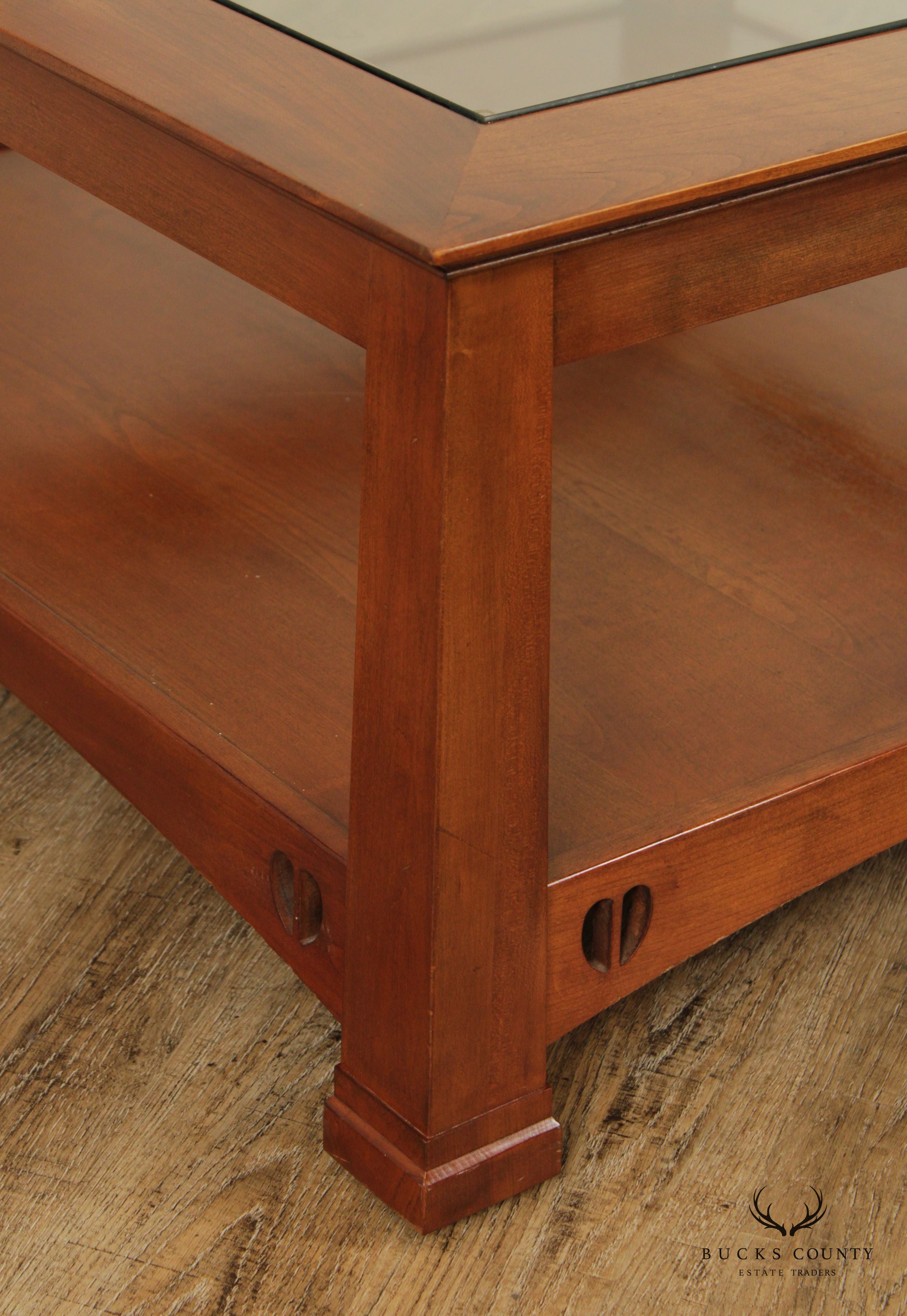 Stickley Arts & Crafts Style Cherry Square Cocktail Table