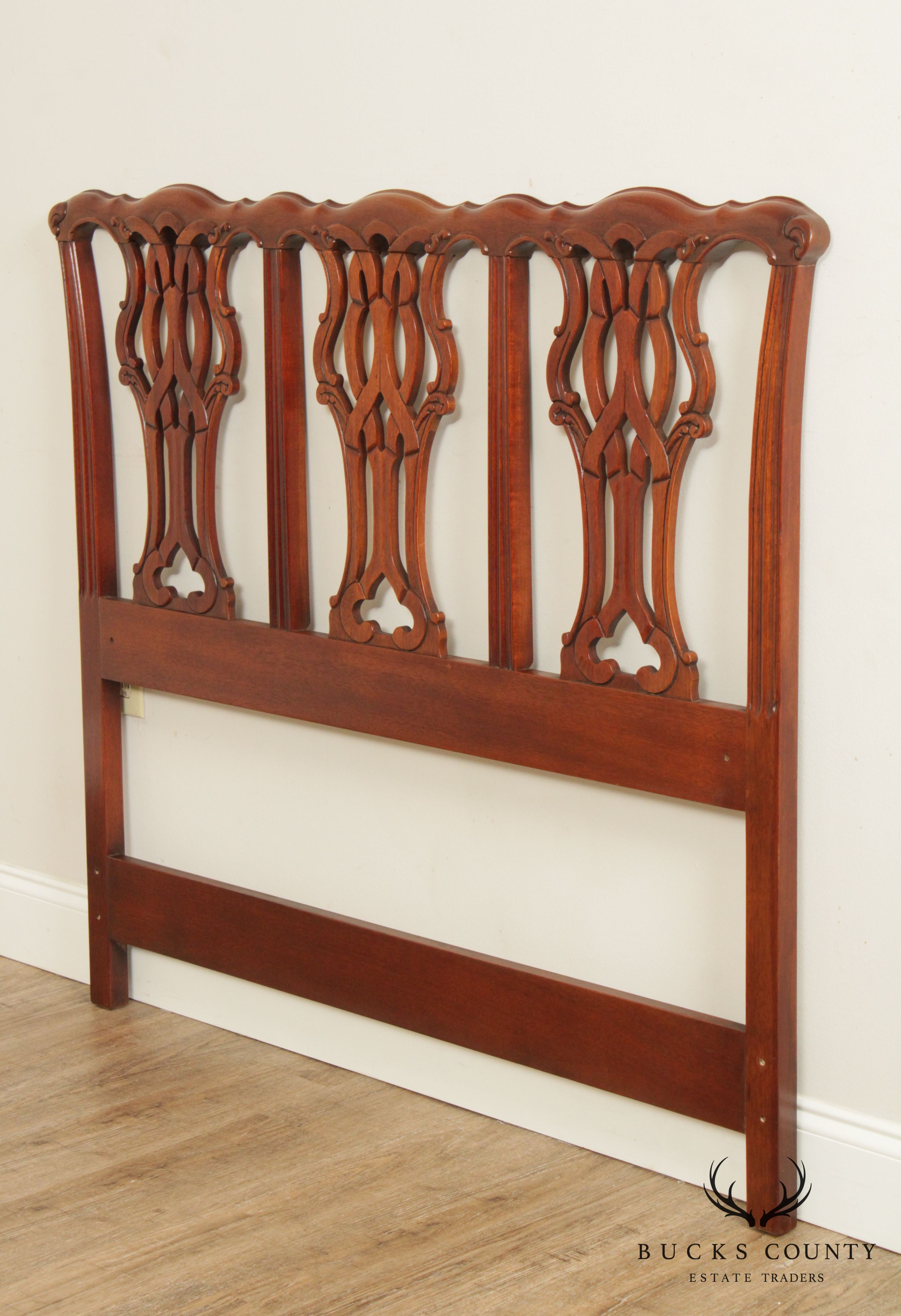 Chippendale Style Carved Mahogany Custom Size Headboard