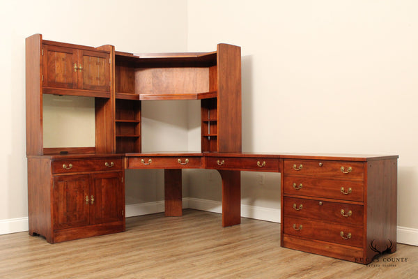 Stickley L Shaped Solid Cherry Office Desk Unit