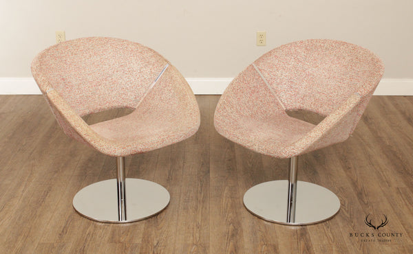 Davis Mid Century Modern Style Pair of 'Lipse Too' Swivel Lounge Chairs